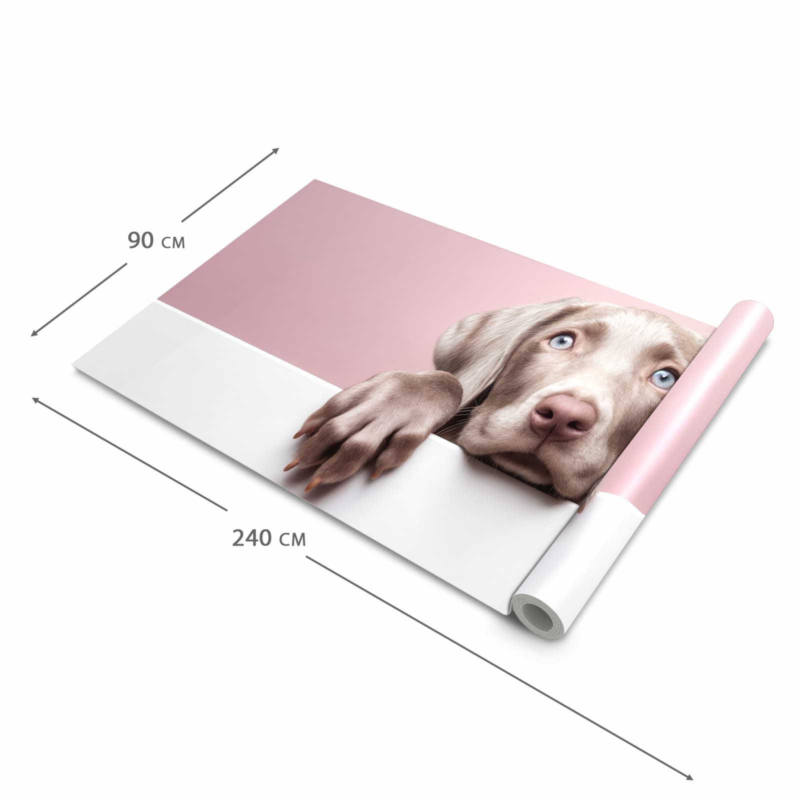 Waschbarer Küchenteppich mit Motiv Niedlicher Welpe in der Grösse 80x280 cm für sichere Aufbewahrung