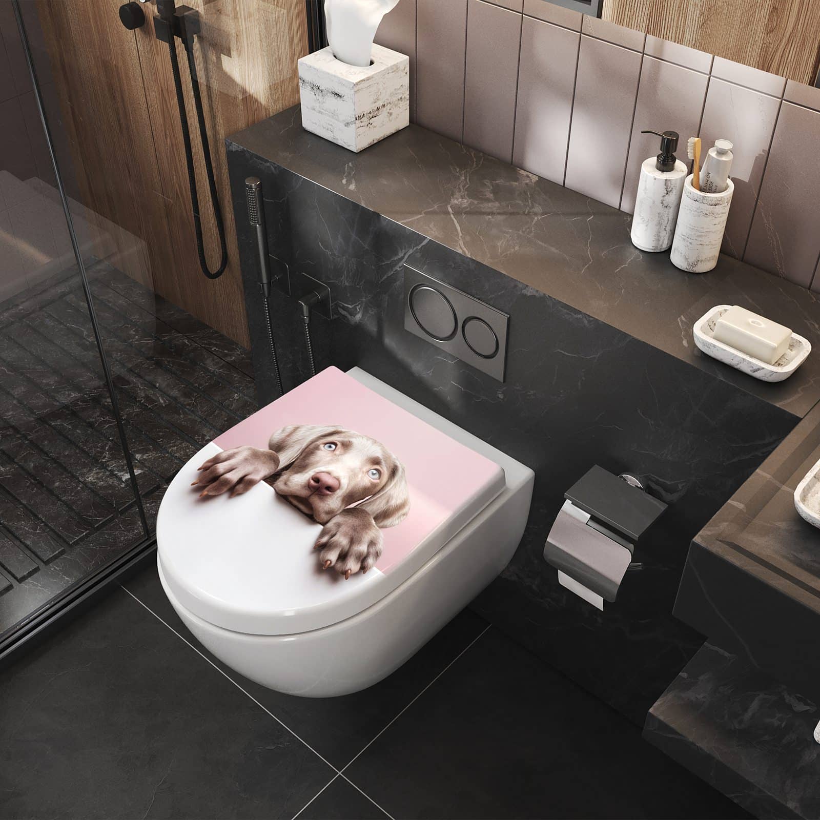 WC-Sitz mit Absenkautomatik Niedlicher Welpe