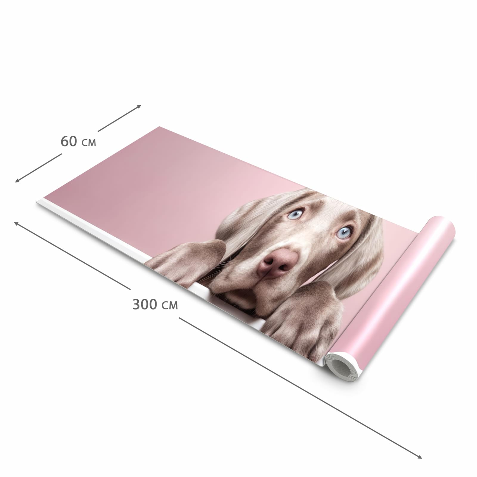 Rutschfester Bodenläufer Teppich mit Motiv Niedlicher Welpe in der Grösse 80x250 cm