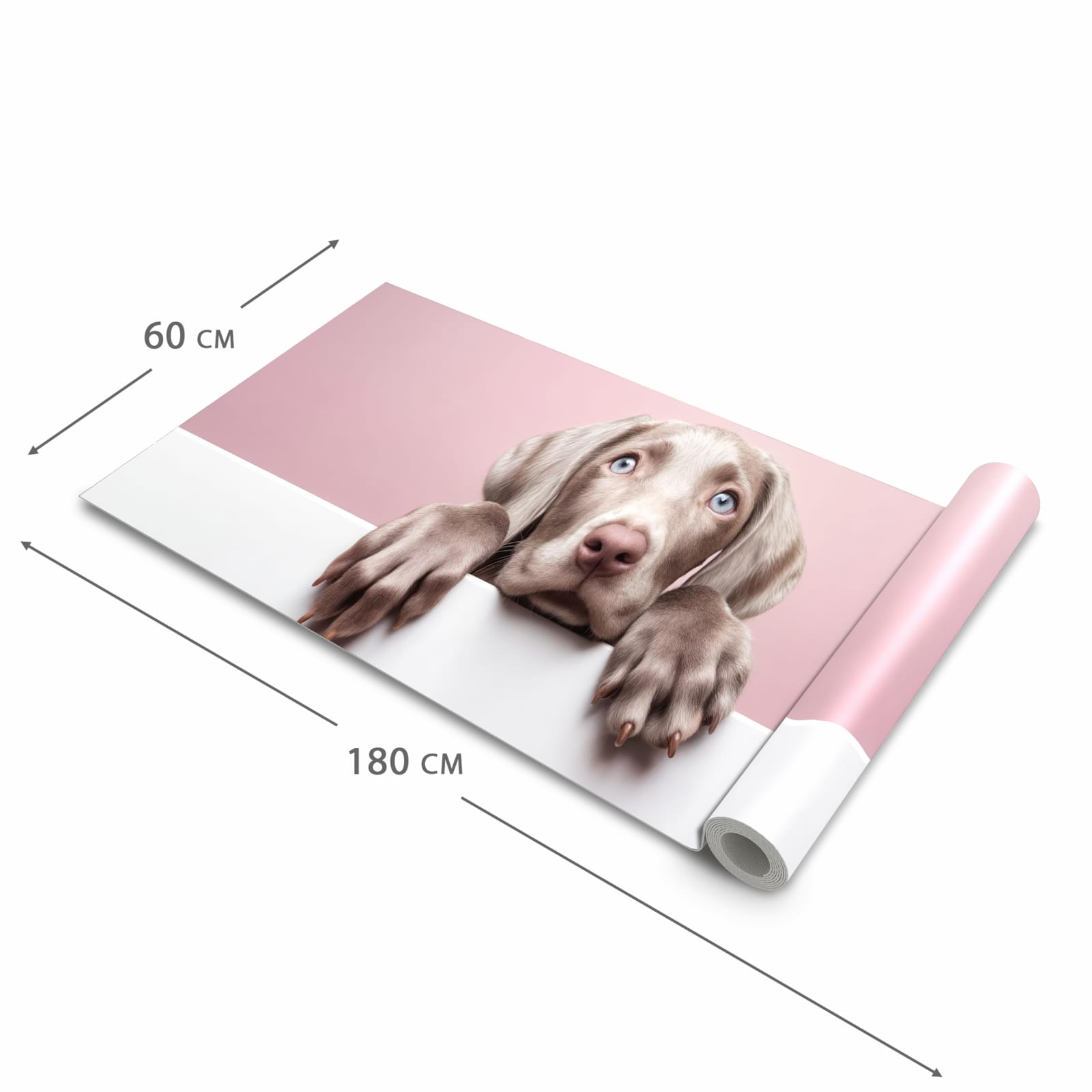 Strapazierfähiger waschbarer Teppich Esstisch mit Motiv Niedlicher Welpe in der Größe 80x250 cm