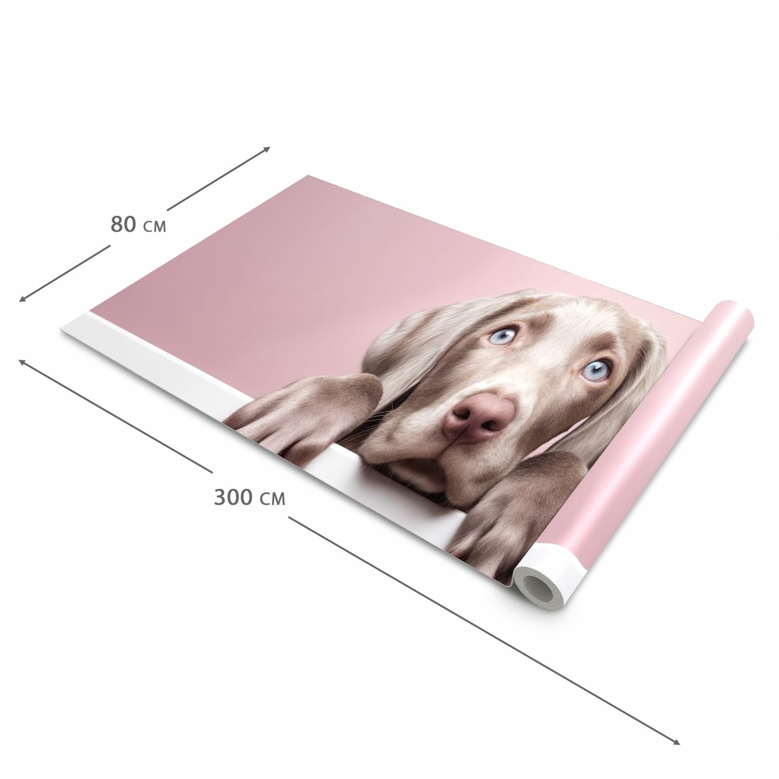 Farbbeständiger Küchenteppich mit Motiv Niedlicher Welpe in der Größe 80x280 cm