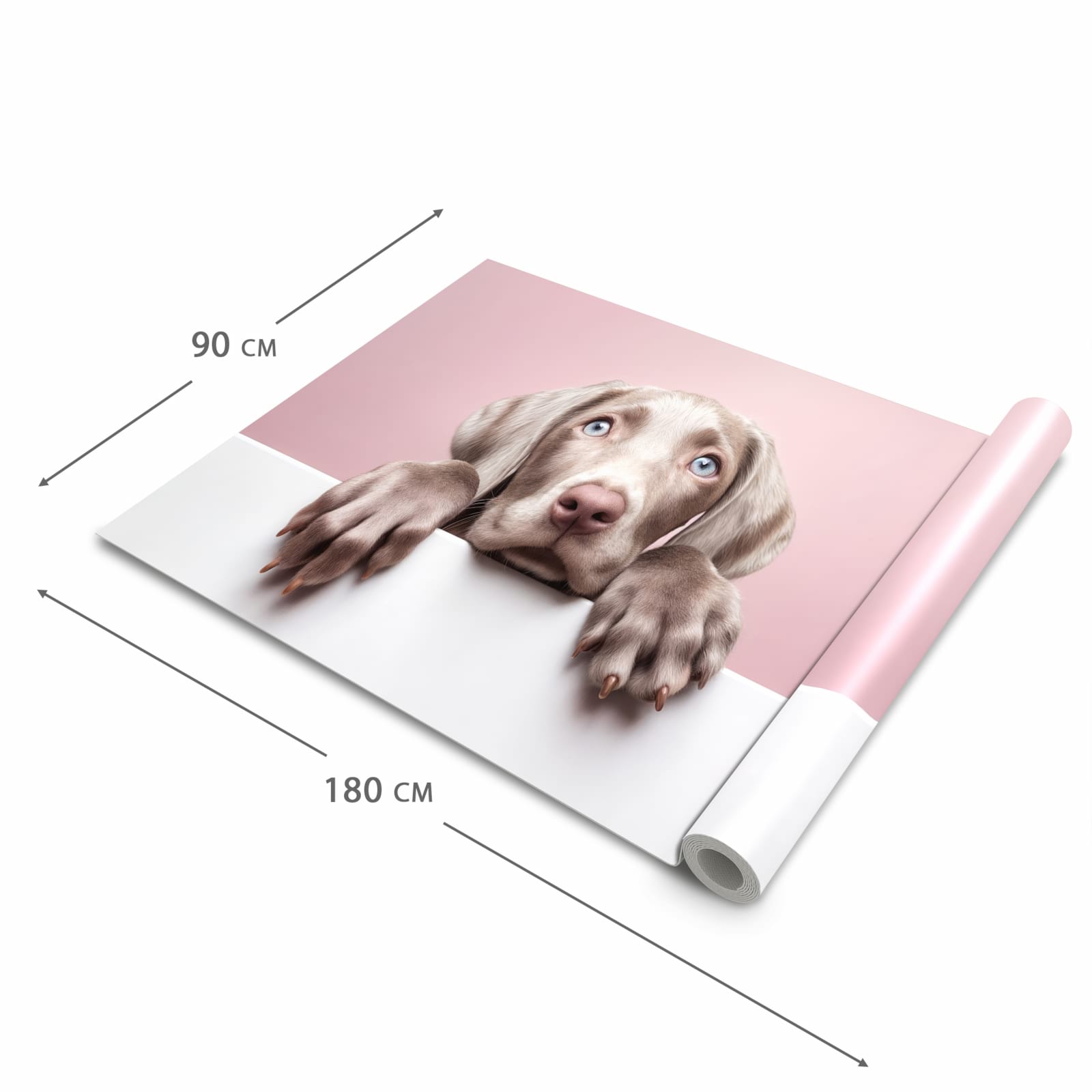 Formstabiler waschbarer Küchenteppich mit Motiv Niedlicher Welpe in der Grösse 80x280 cm