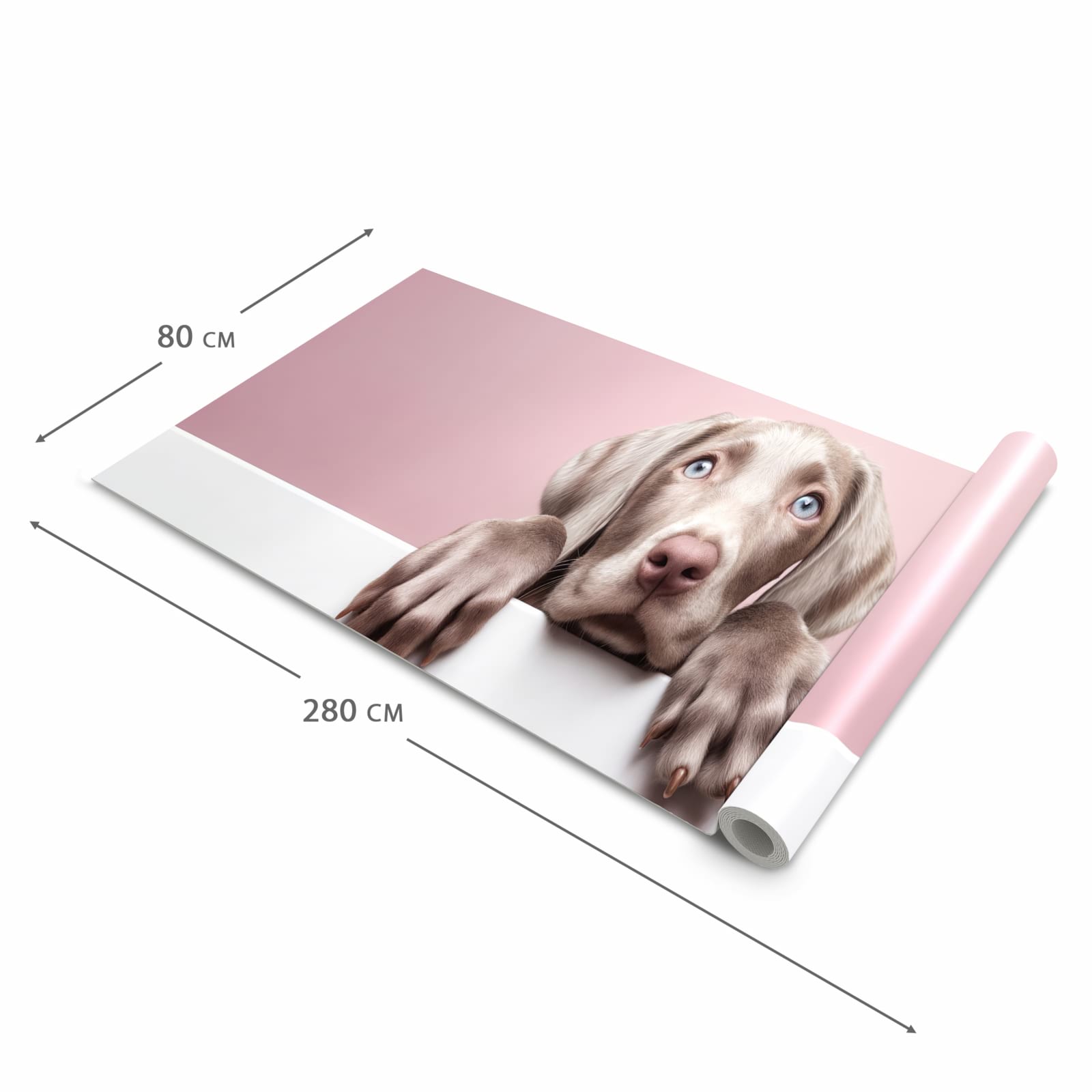 Bodenschonender rutschfester Küchenteppich mit Motiv Niedlicher Welpe in der Grösse 80x250 cm