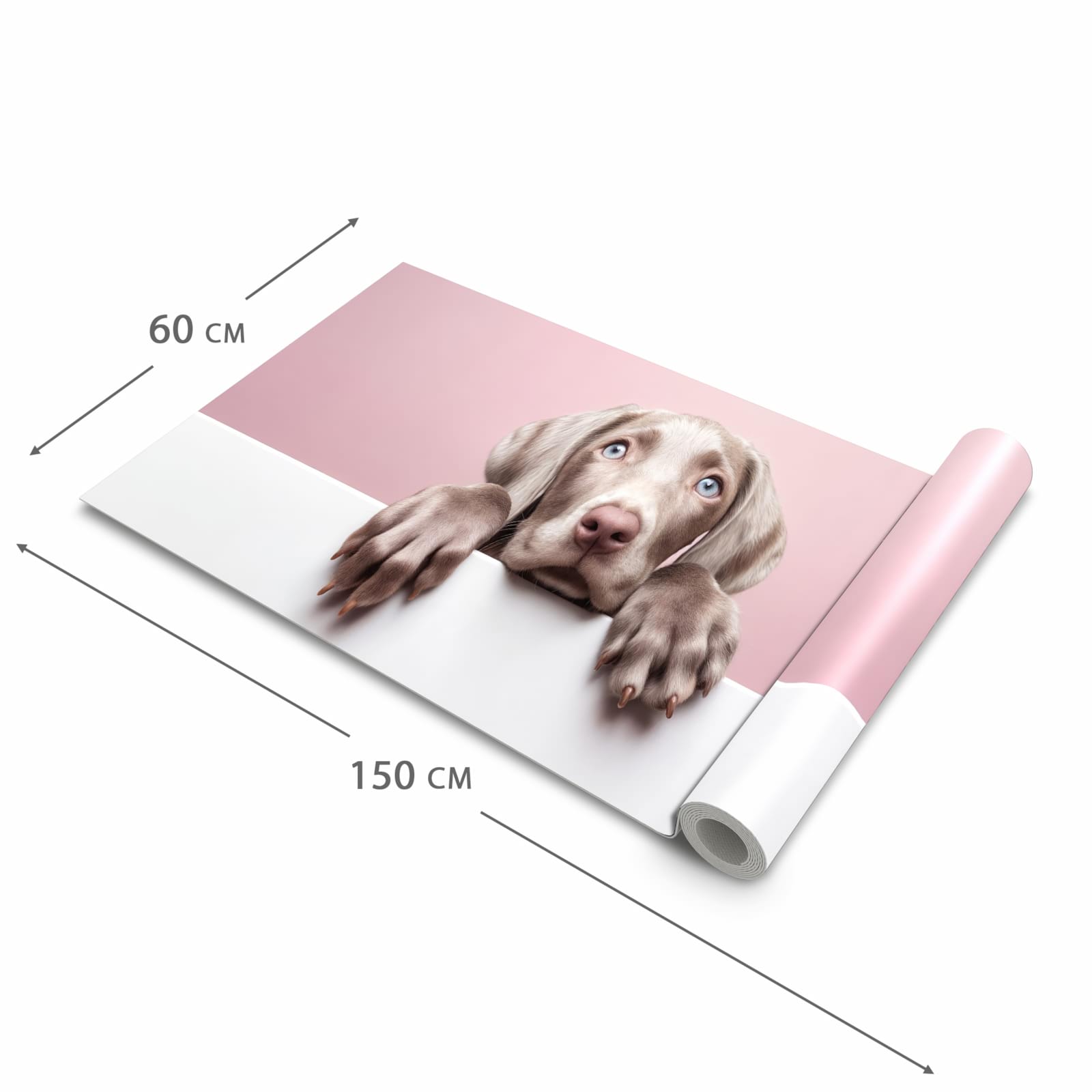 Hygienischer Teppich fürs Esszimmer mit Motiv Niedlicher Welpe in der Grösse 80x250 cm