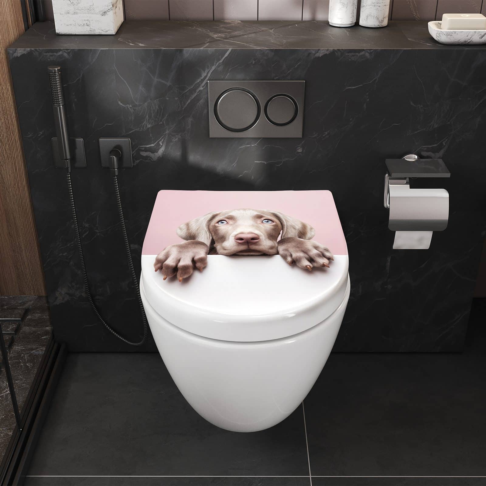 WC-Sitz mit Absenkautomatik Niedlicher Welpe