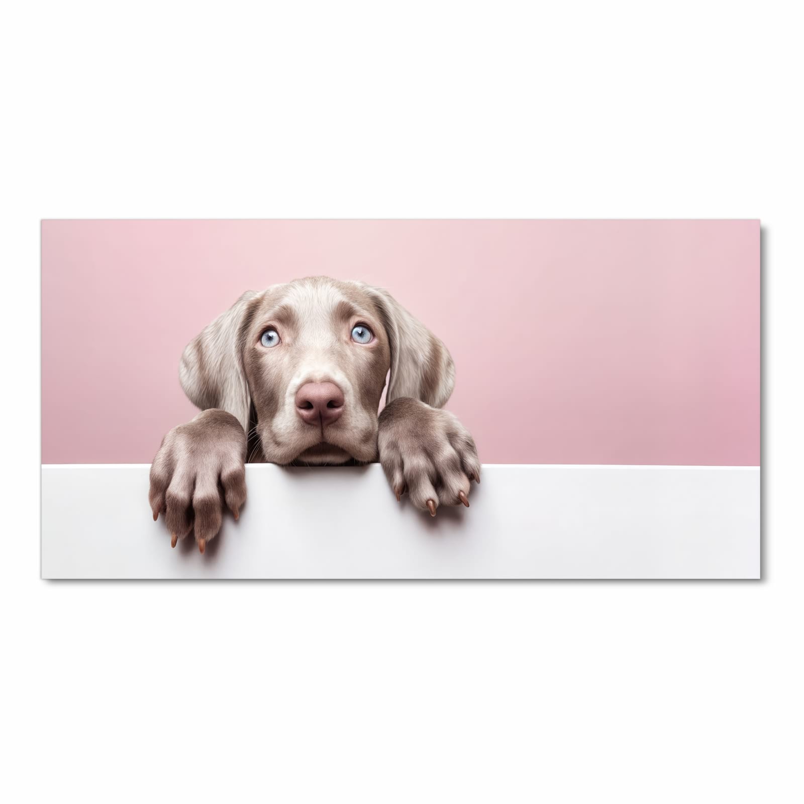 Geruchsneutraler Küchenteppich mit Motiv Niedlicher Welpe in Frontansicht