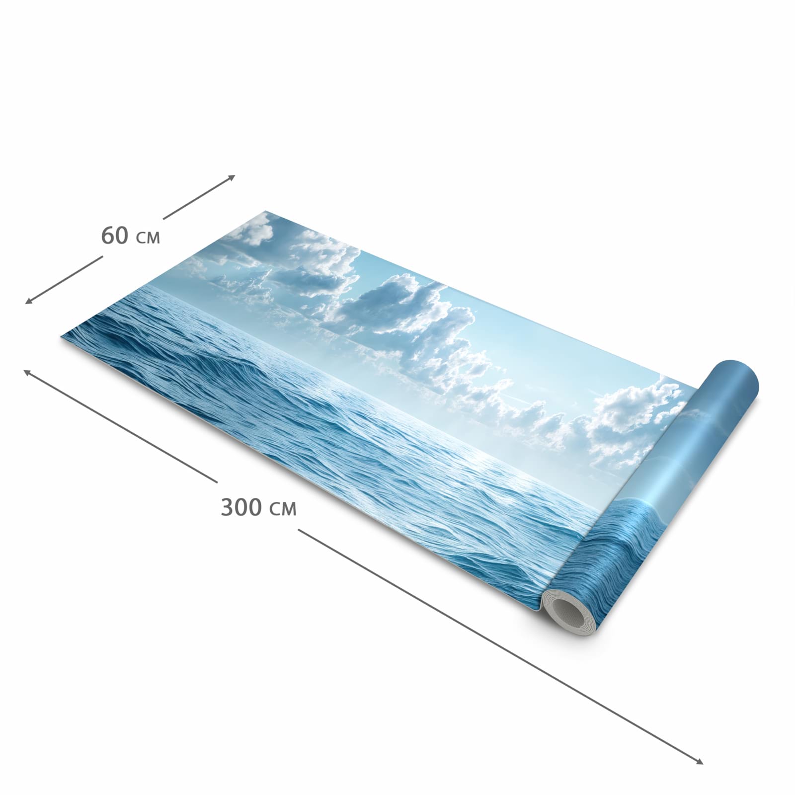 Bodenschonender Küchenteppich mit Motiv Meerblick in der Grösse 80x200 cm