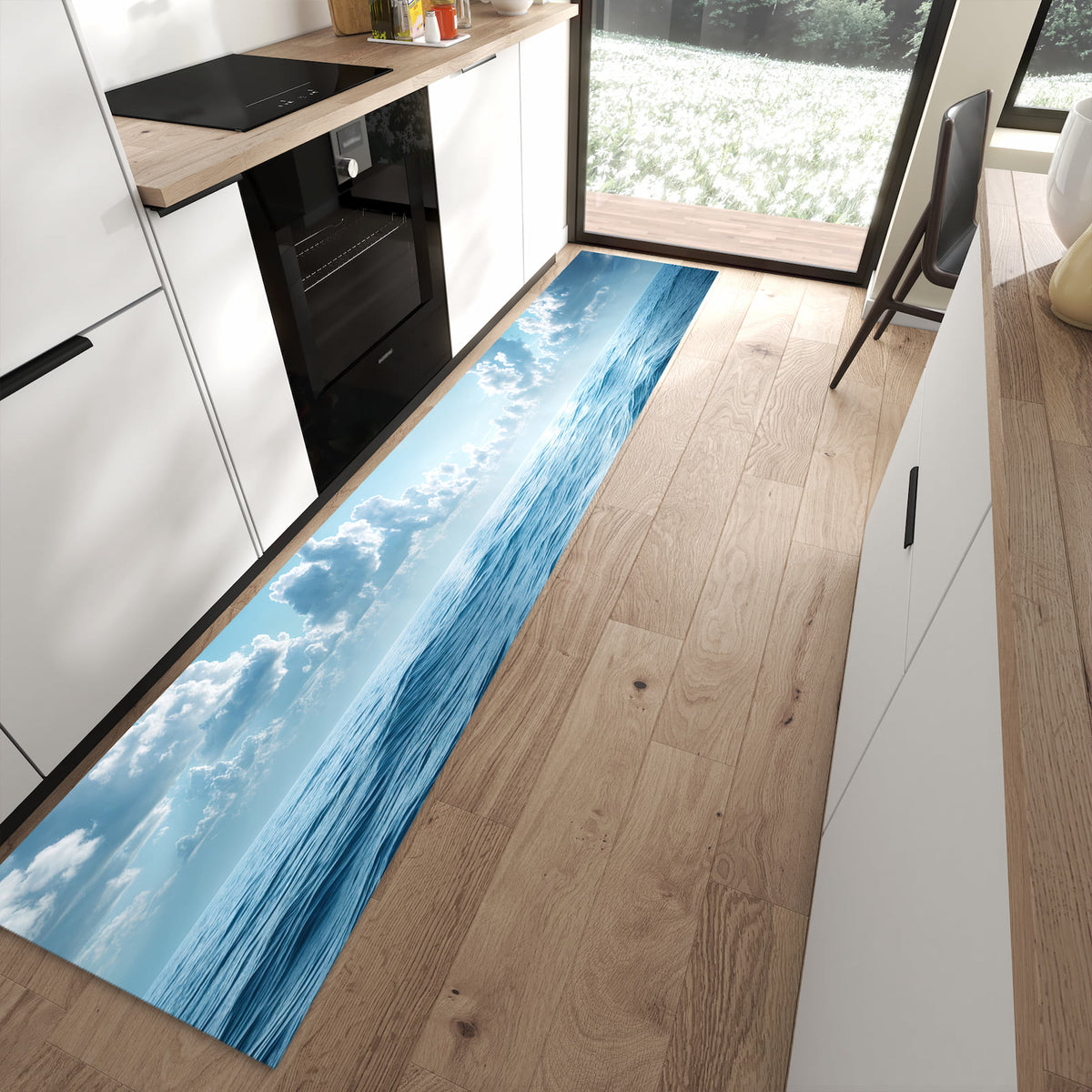 13 Größen – von 60 × 90 bis 80 × 300 cm – Küchenläufer - Ozean unter Wolken