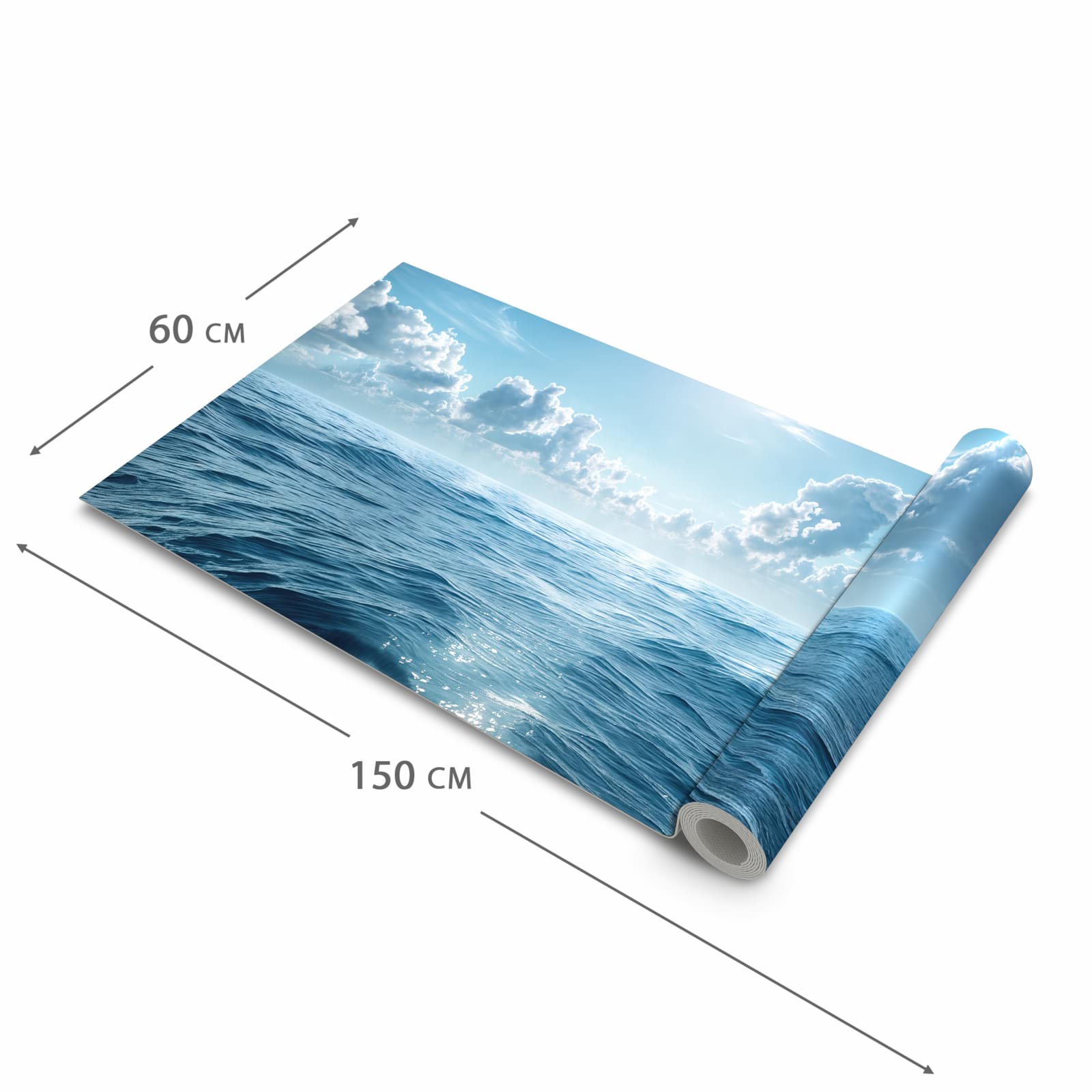 Waschbarer Küchenteppich mit Motiv Meerblick in der Größe 80x200 cm