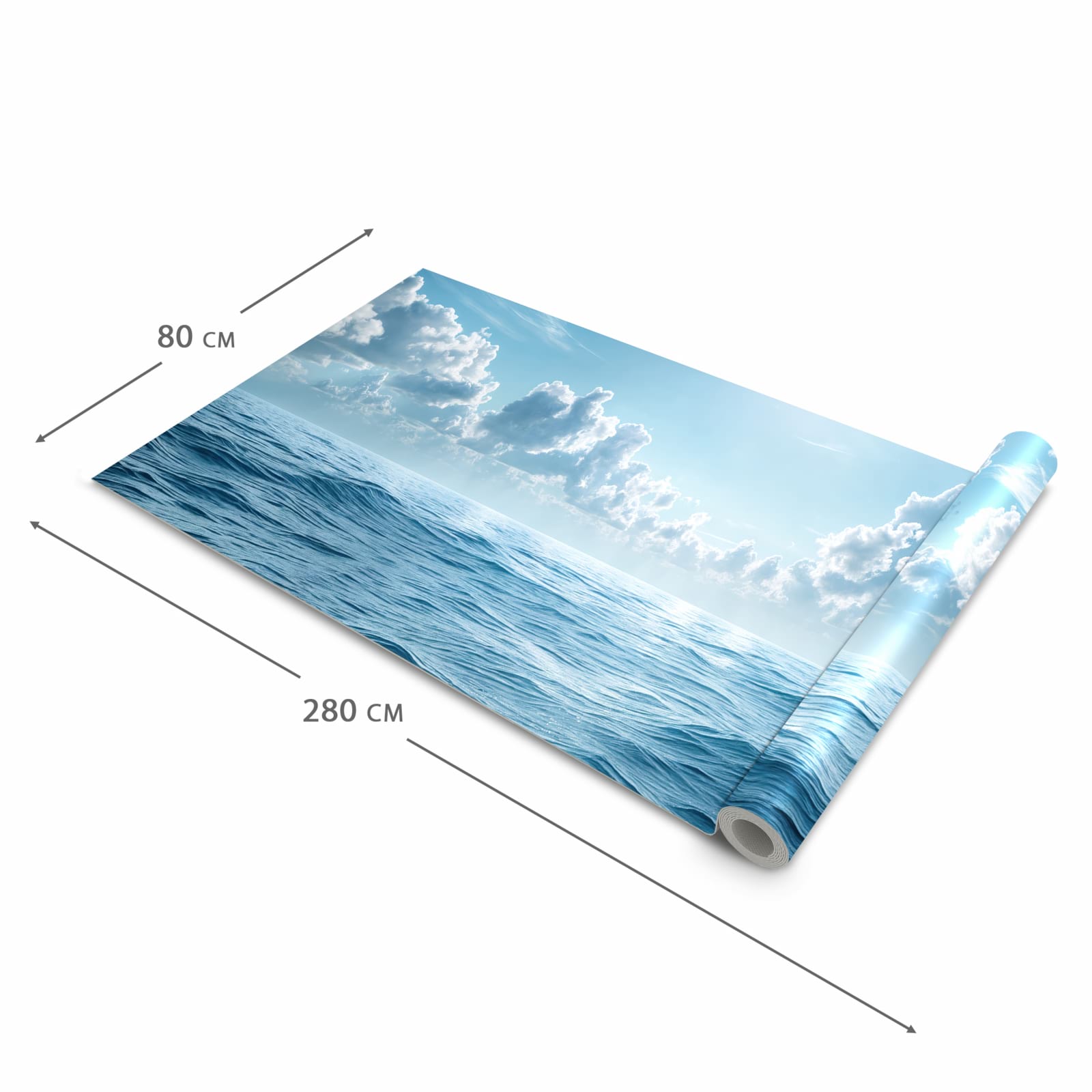 Formstabiler Küchenteppich mit Motiv Meerblick in der Grösse 80x250 cm