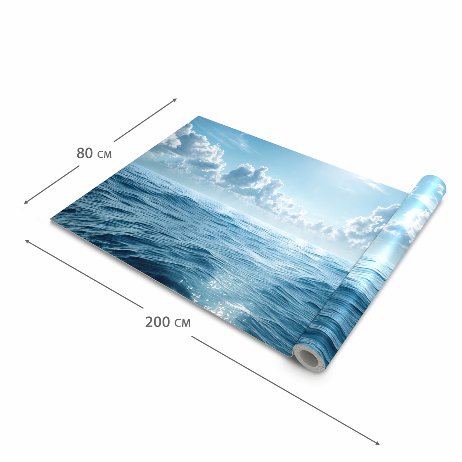 Bodenschonender Küchenteppich mit Motiv Meerblick in der Grösse 80x250 cm