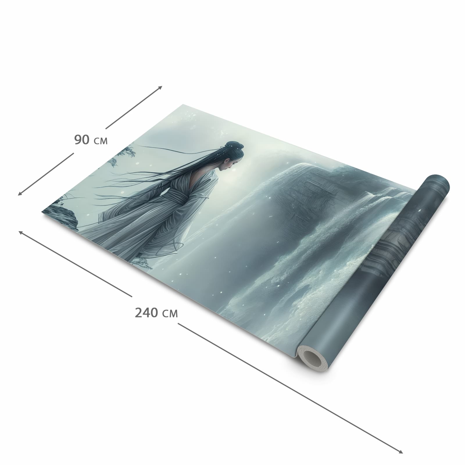 Hygienischer moderner Küchenläufer mit Motiv Frau Am Wasserfall in der Grösse 80x200 cm