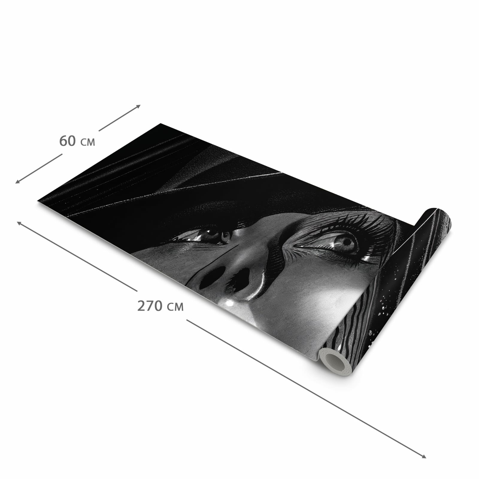 Küchenteppich mit Motiv Schattenporträt in der Grösse 80x200 cm für Ordnung & Übersicht