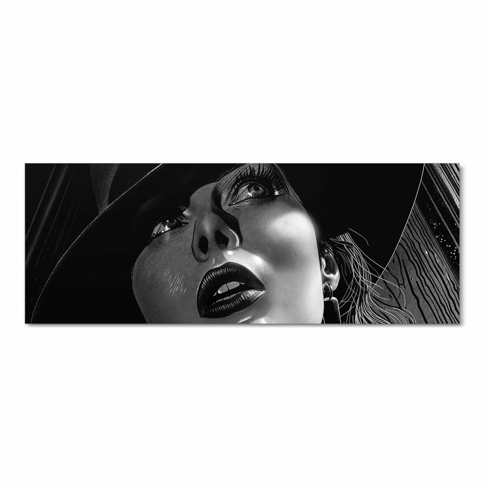 Abriebfester Küchenteppich mit Motiv Schattenporträt in Frontansicht - waschbar