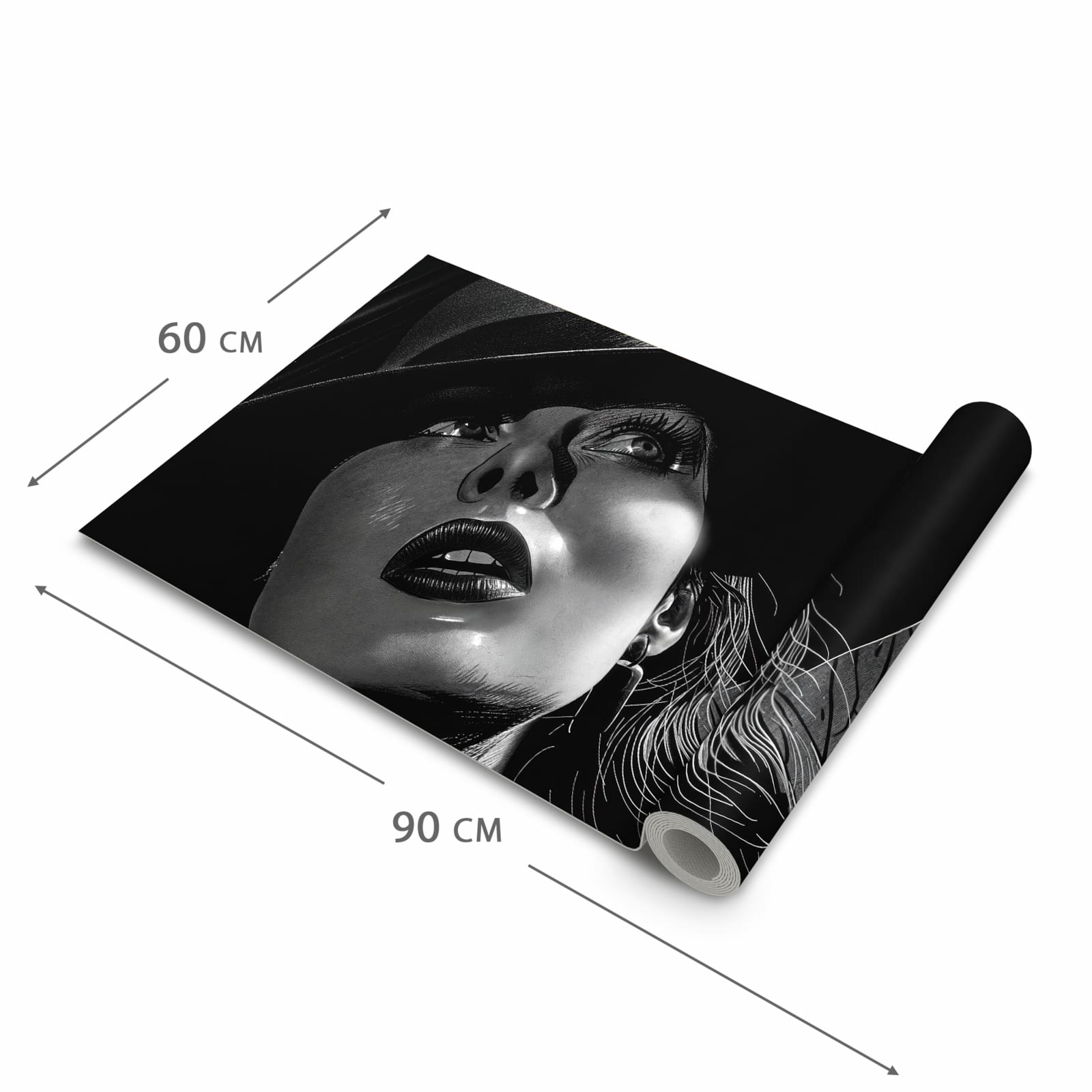 Farbbeständiger Küchenteppich mit Motiv Schattenporträt in der Grösse 80x200 cm