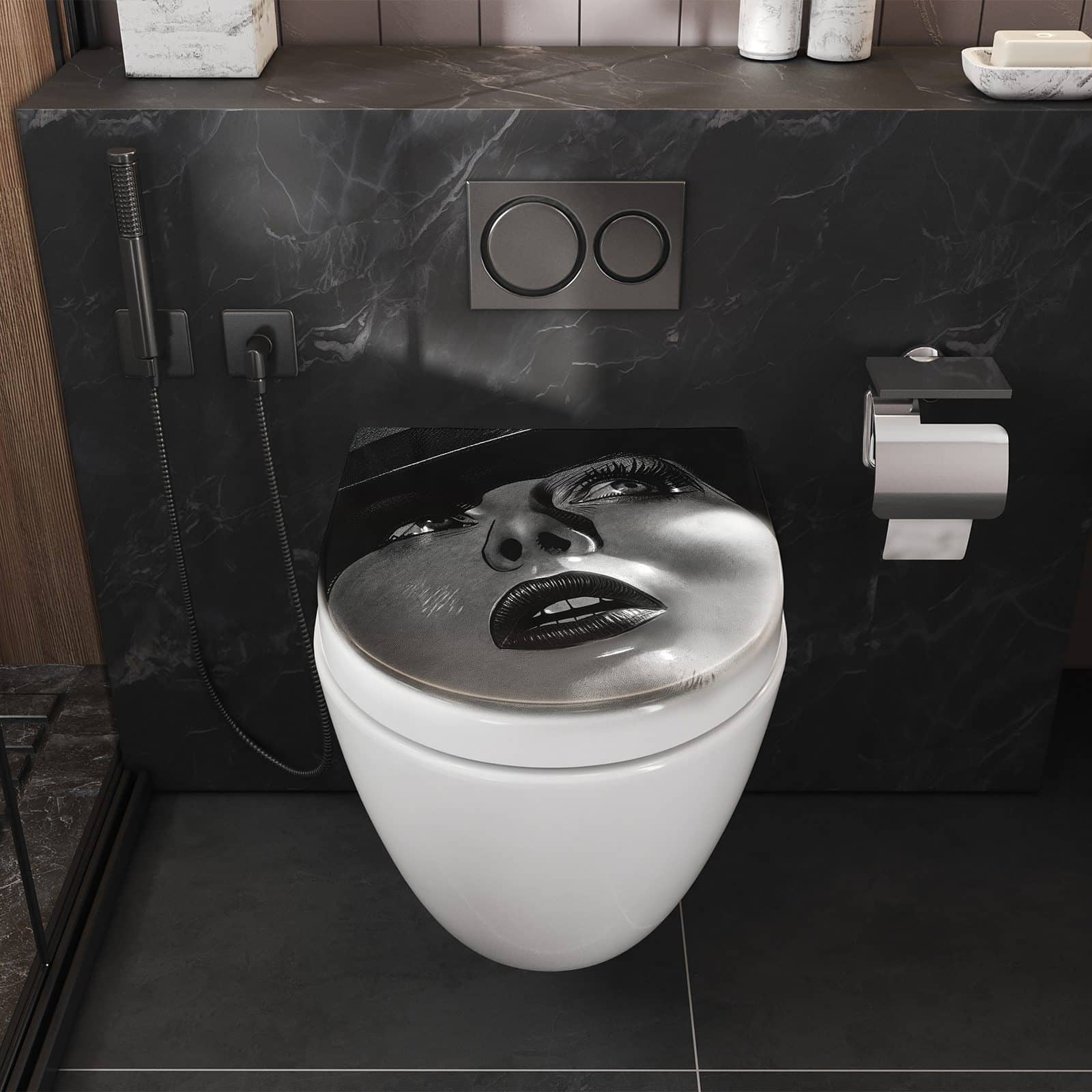 WC-Sitz mit Absenkautomatik Schattenporträt