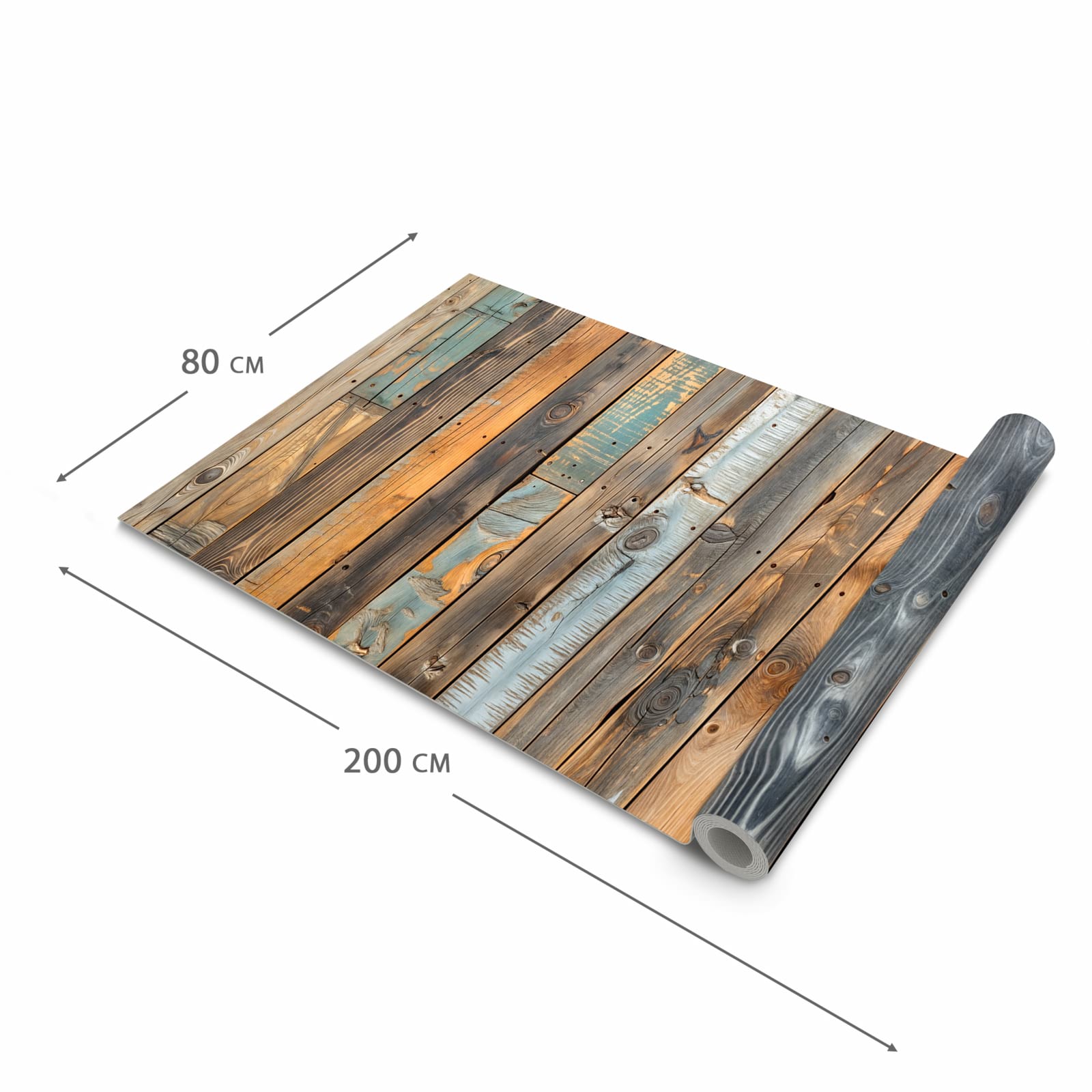 Rutschhemmender Läufer Eingangsbereich mit Motiv Holzwandpaneele in der Grösse 60x90 cm