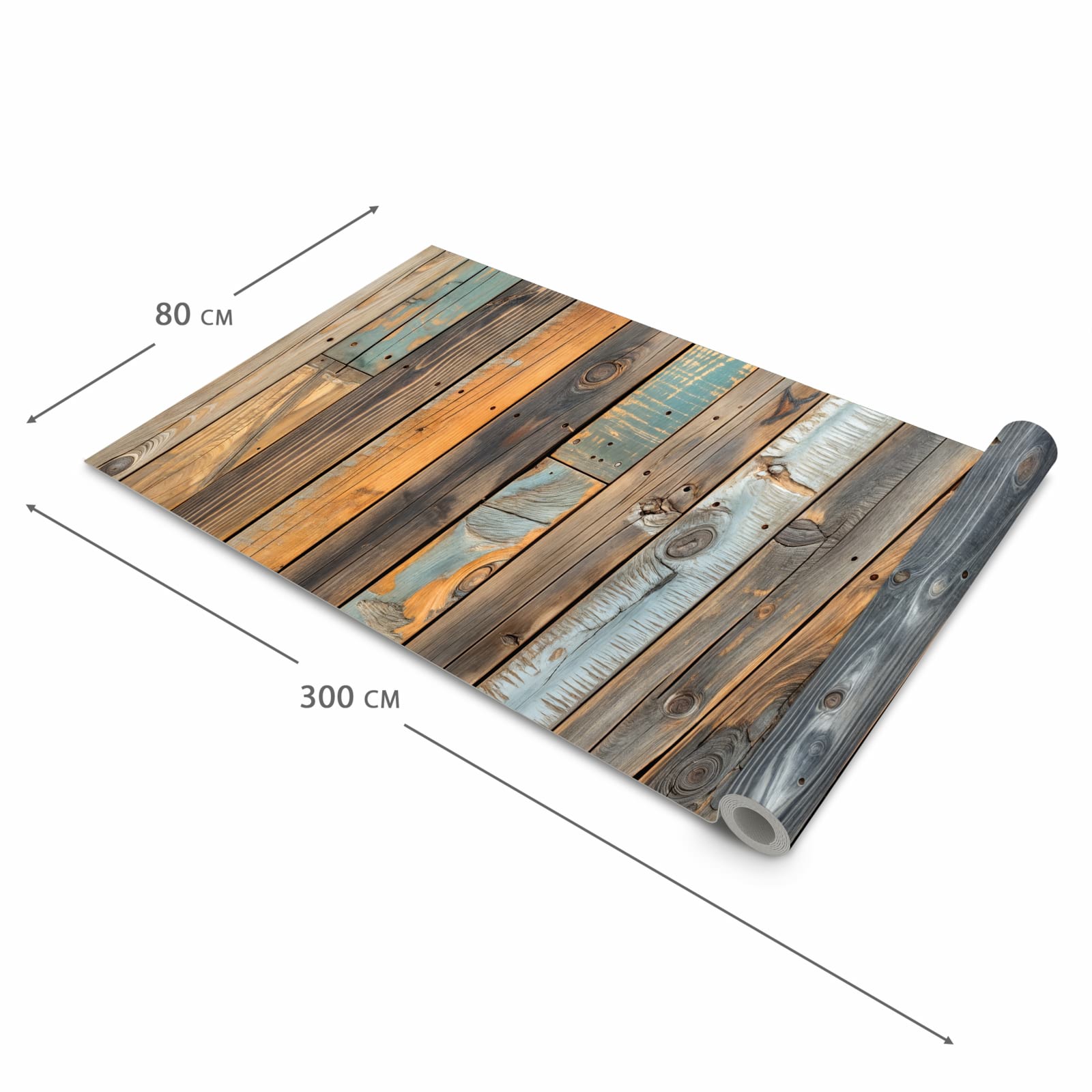 Hygienischer rutschfester Teppich mit Motiv Holzwandpaneele in der Grösse 60x90 cm