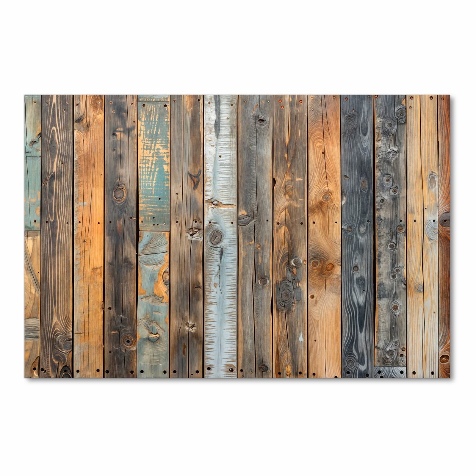 Küchenläufer mit Motiv Holzwandpaneele in Frontansicht für angenehme Haptik