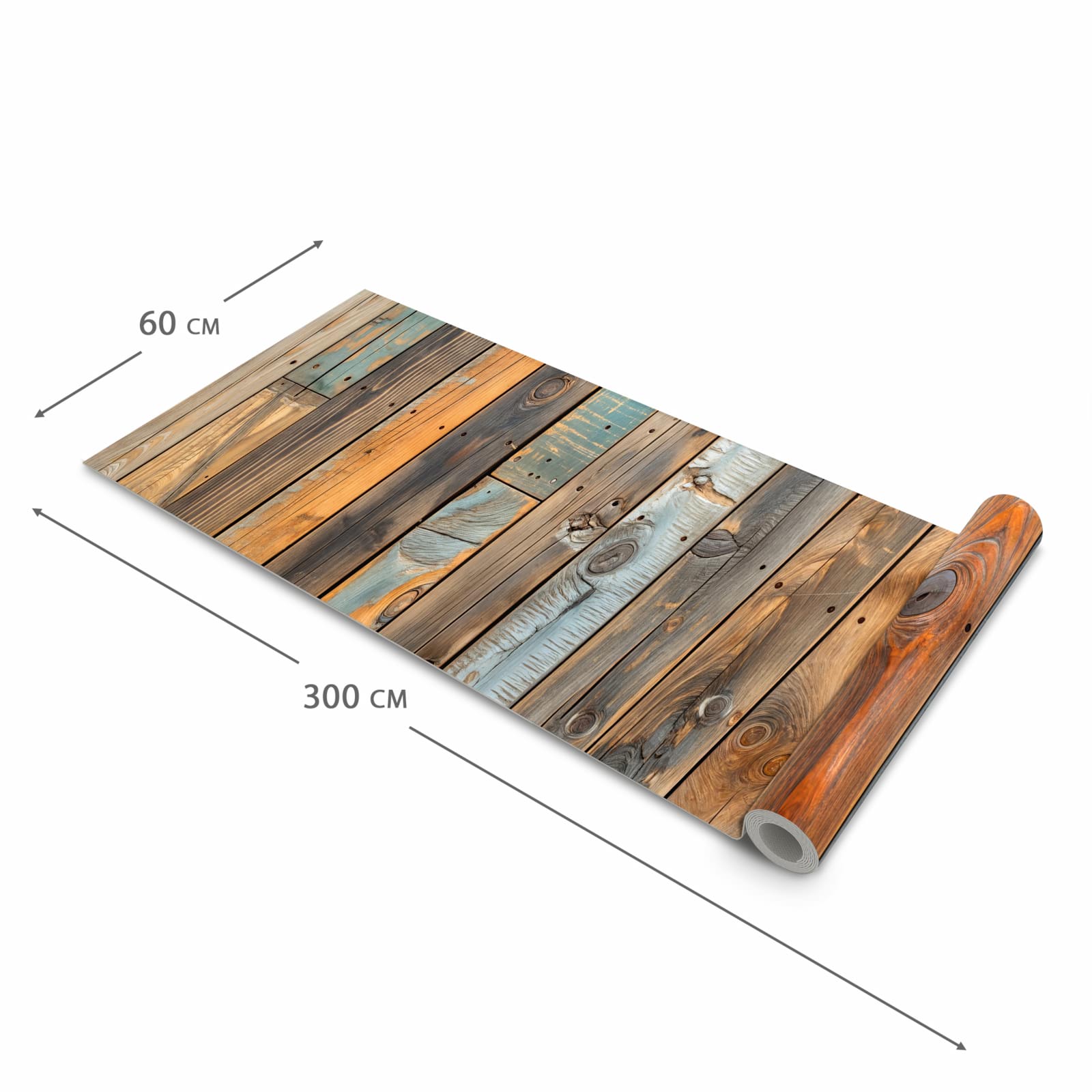 Pflegeleichter waschbarer Küchenläufer mit Motiv Holzwandpaneele in der Größe 60x90 cm