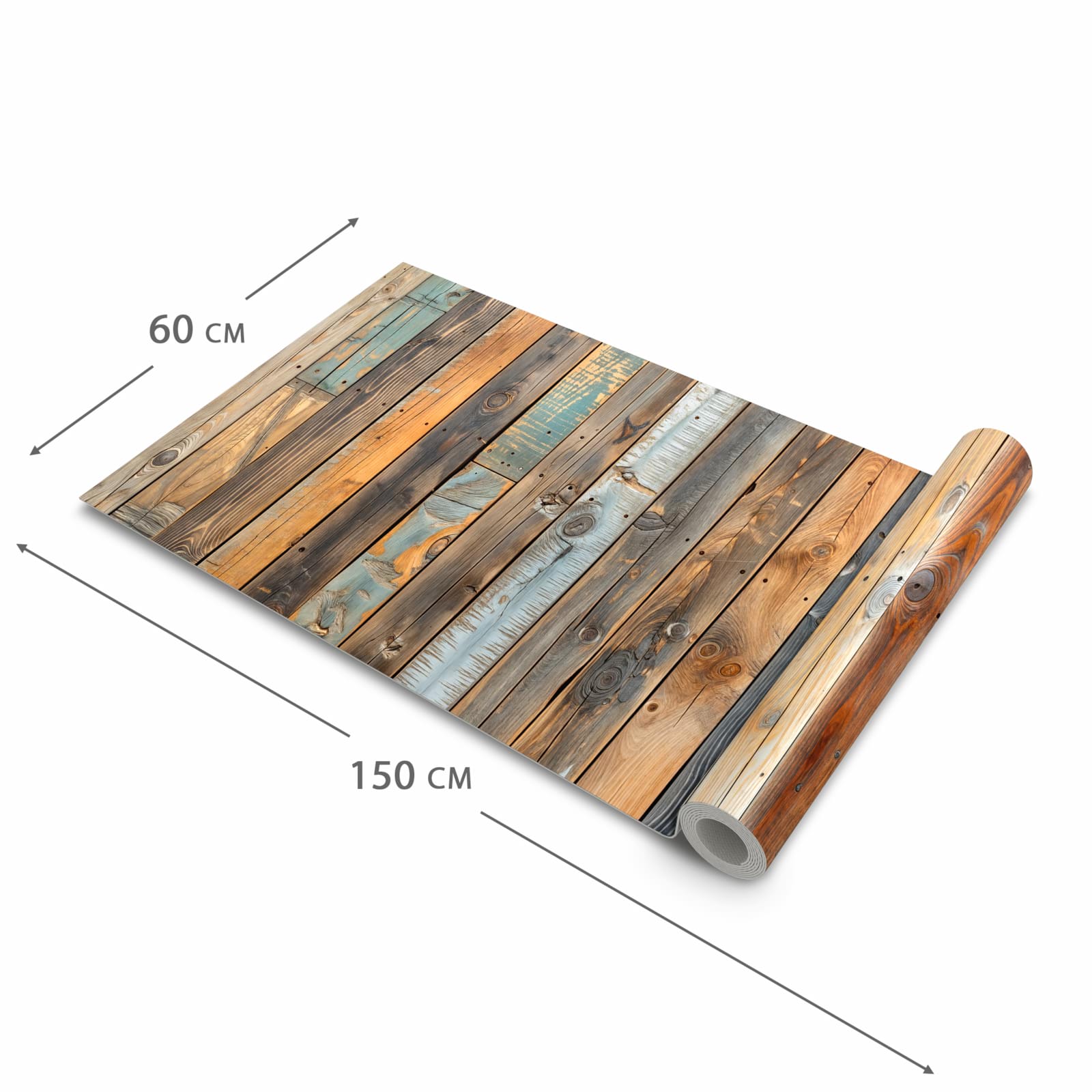 Schmutzabweisender Küchenläufer mit Motiv Holzwandpaneele in der Grösse 60x90 cm