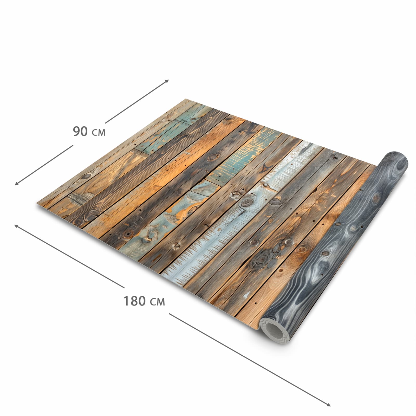 Strapazierfähiger waschbarer Teppich mit Motiv Holzwandpaneele in der Grösse 60x90 cm