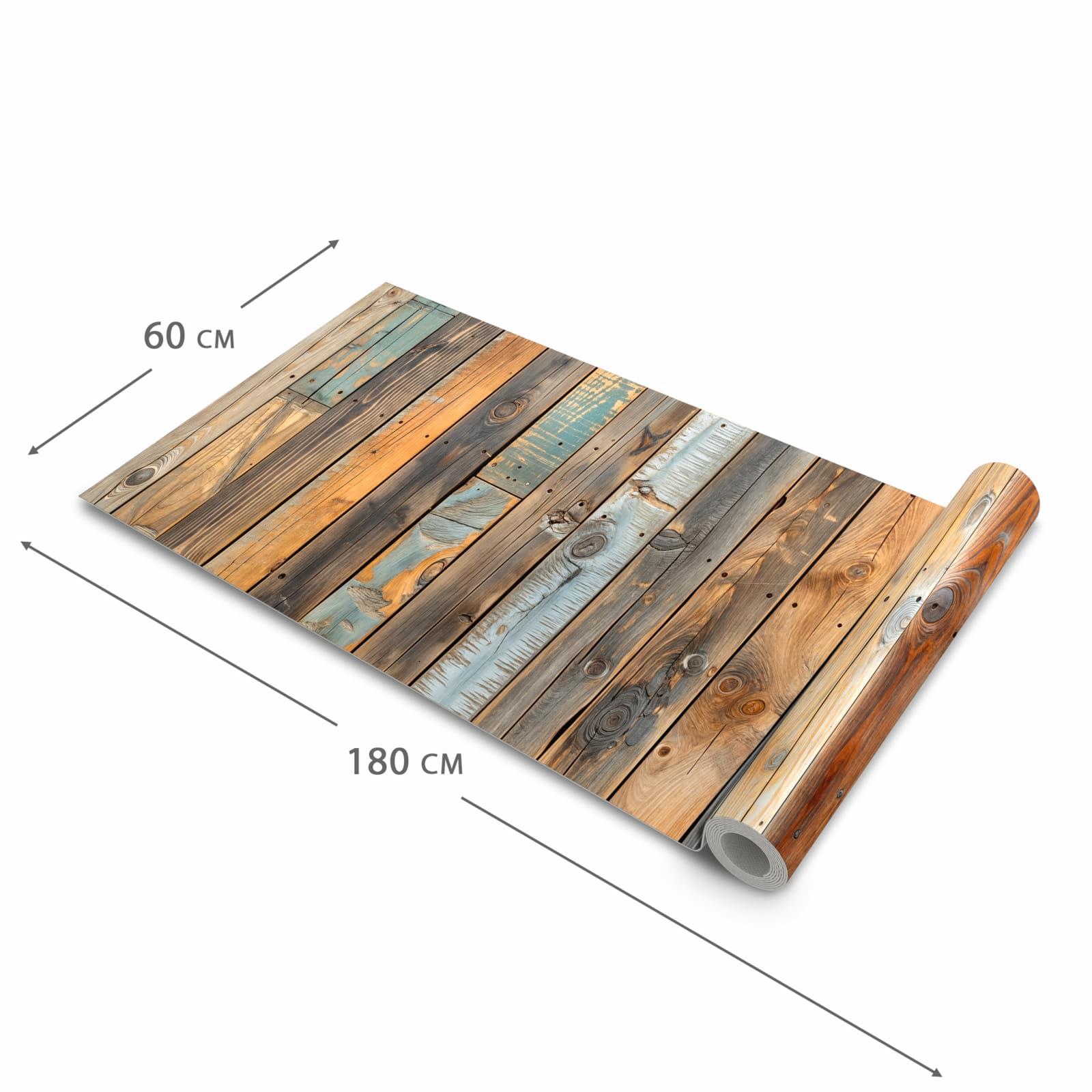 Geruchsneutraler Küchenläufer mit Motiv Holzwandpaneele in der Grösse 60x90 cm