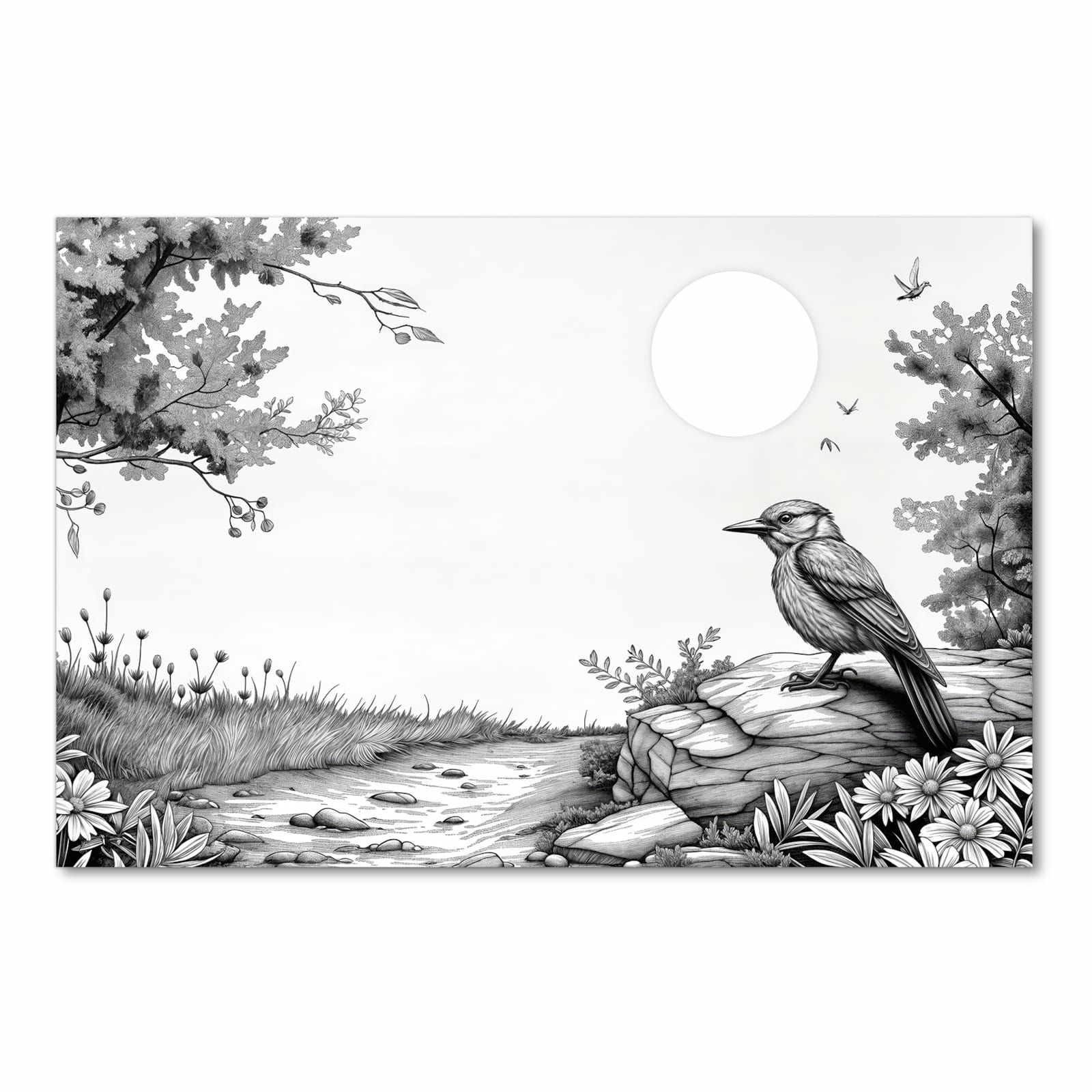 Feuchtigkeitsresistenter moderner Küchenläufer mit Motiv Natur Illustration in Frontansicht