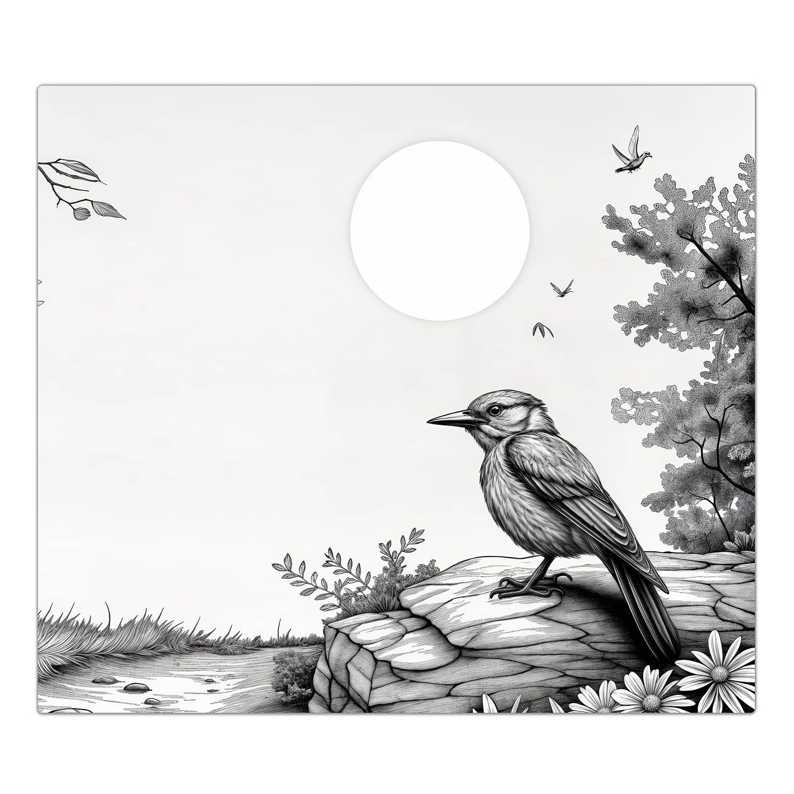 1-teilige Herdabdeckplatte aus Glas mit Natur Illustration-Motiv in der Frontansicht #grösse_1-Teilig (60x52cm)