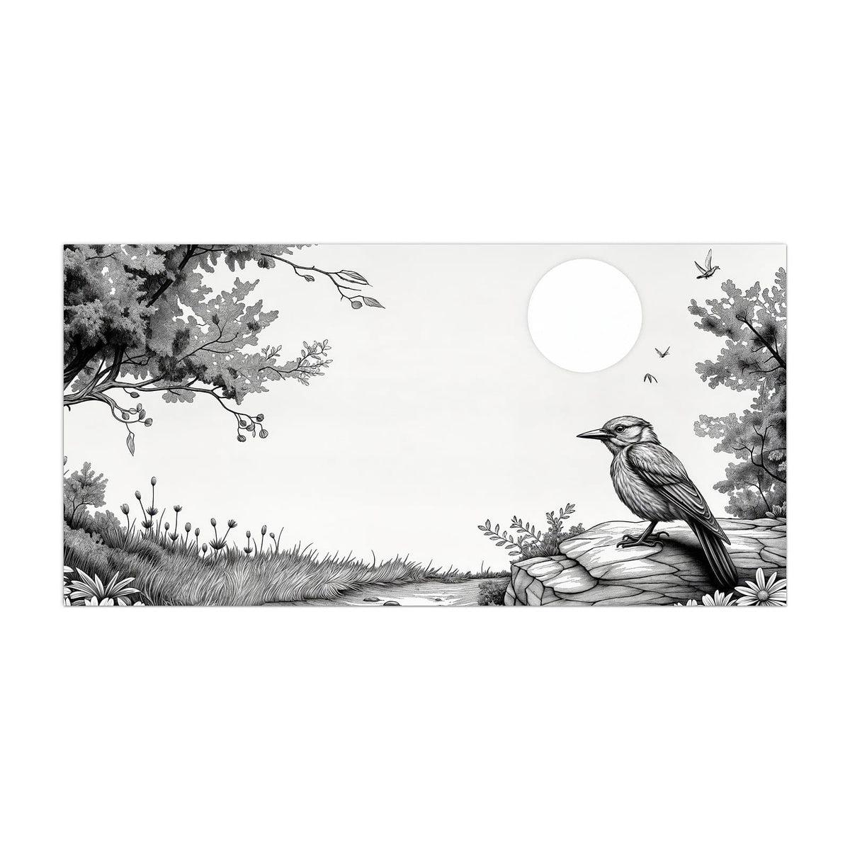 Küchenrückwand aus Glas Vogel auf dem Felsen im Hochformat, Motiv bildfüllend von vorn