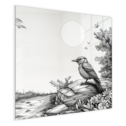Magnettafel mit dem Motiv Vogel auf dem Felsen