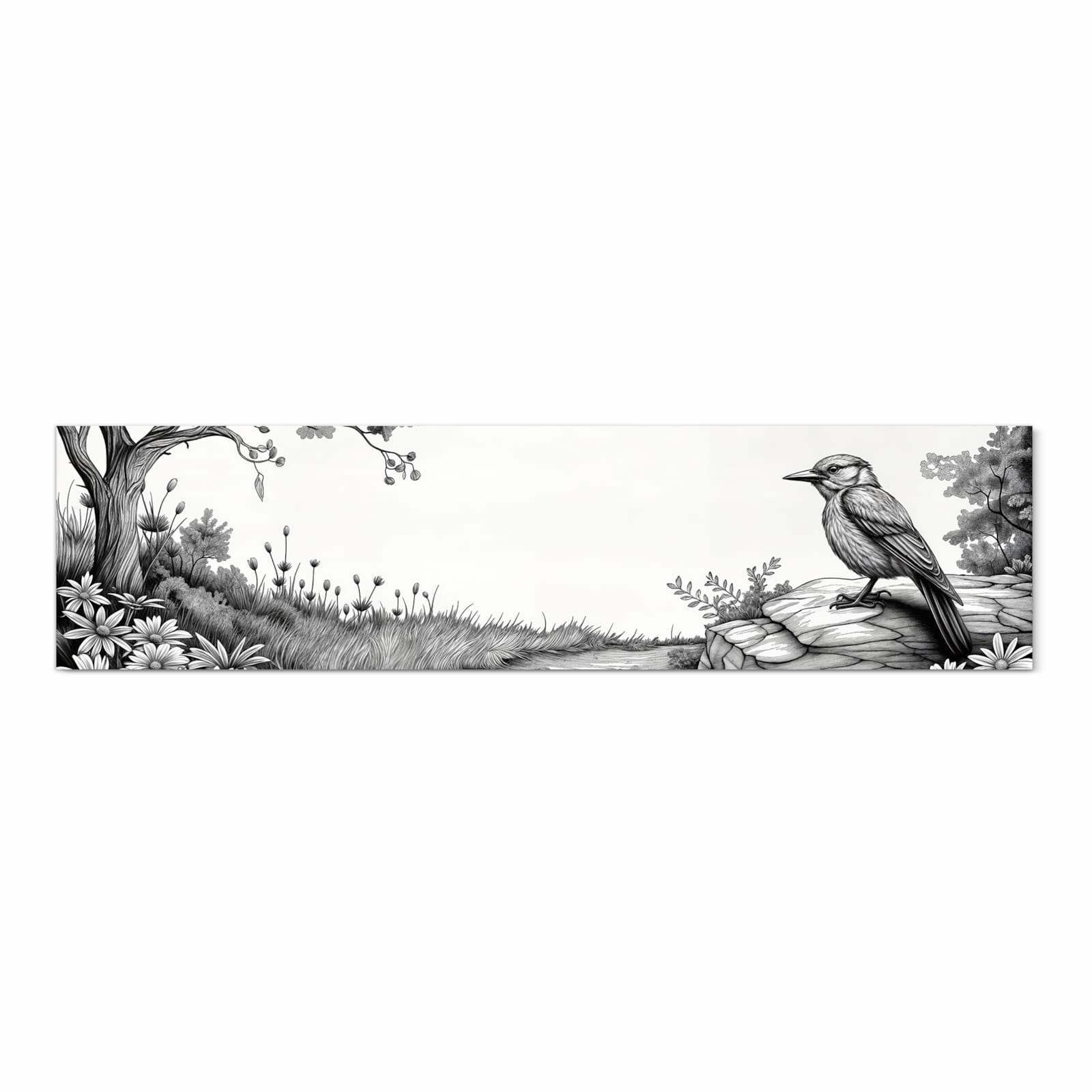 Waschbarer rutschfester Küchenläufer mit Motiv Natur Illustration in Frontansicht