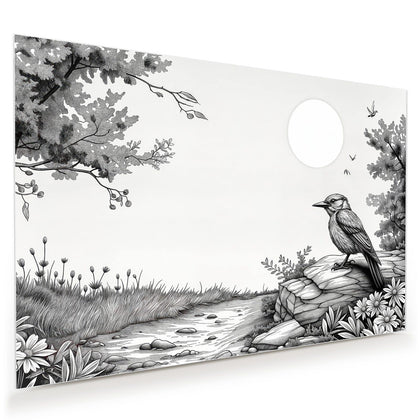 Wandbild mit dem Motiv Vogel auf dem Felsen