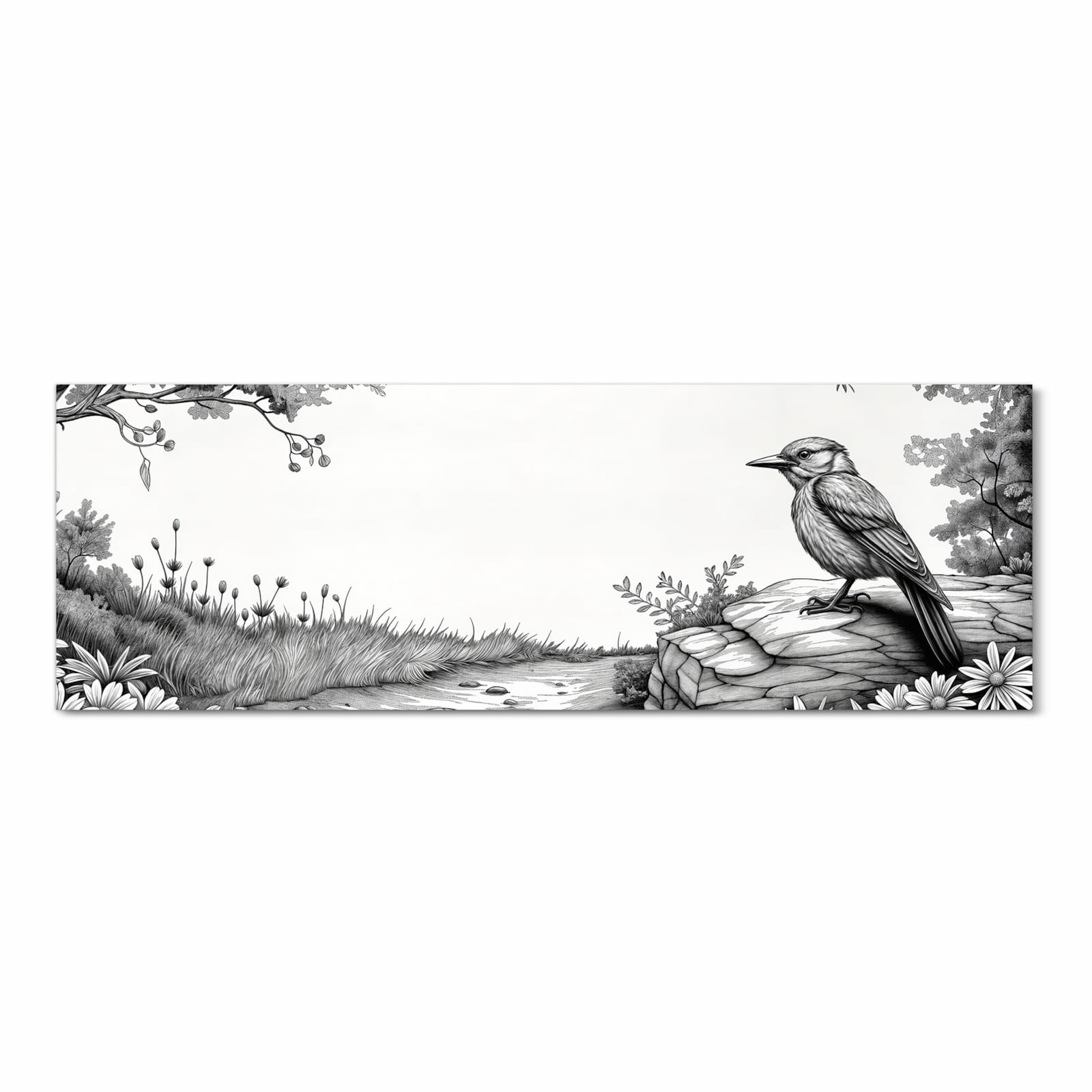 Strapazierfähiger rutschfester Küchenläufer mit Motiv Natur Illustration in Frontansicht