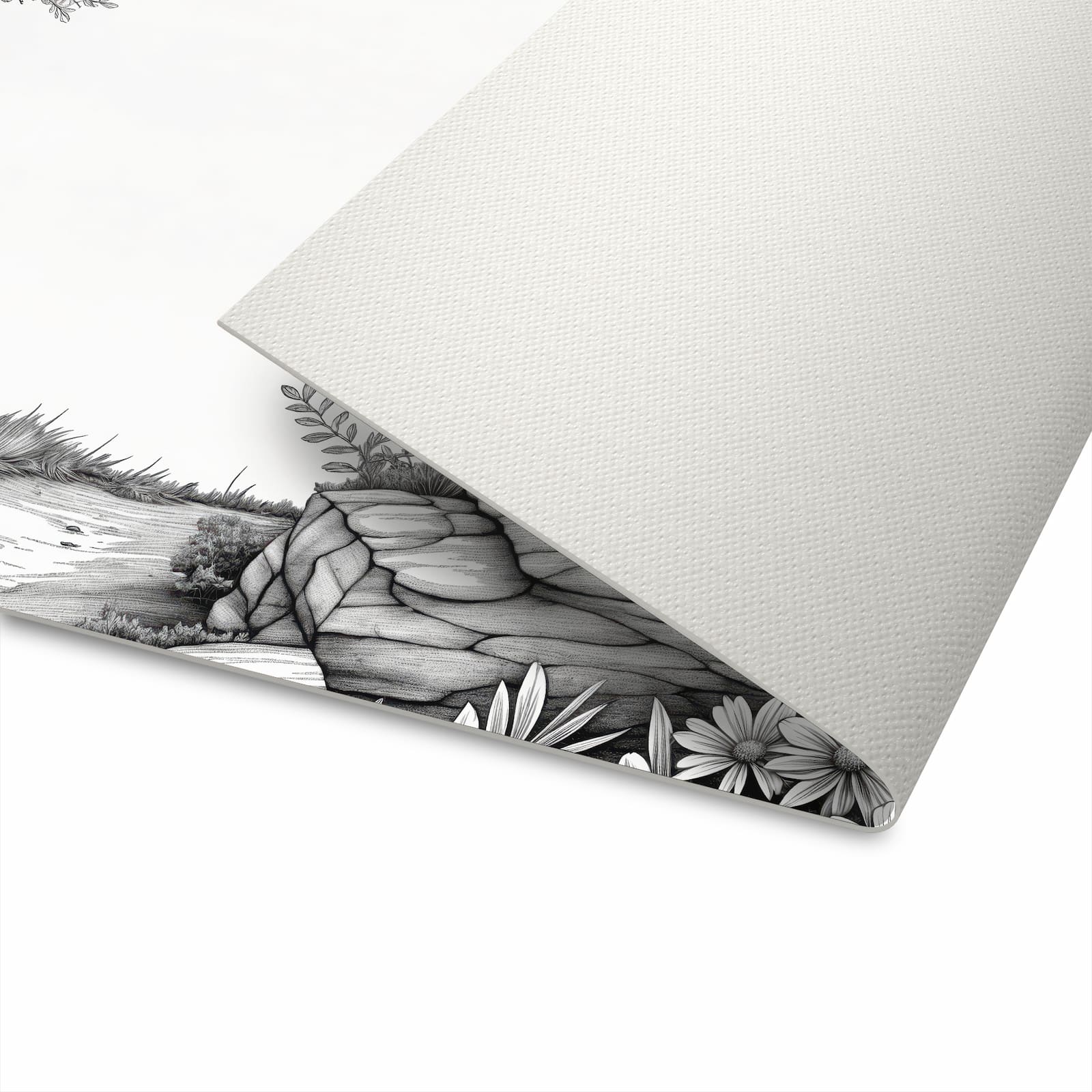 Waschbarer Küchenteppich mit Motiv Natur Illustration in der Unterseite