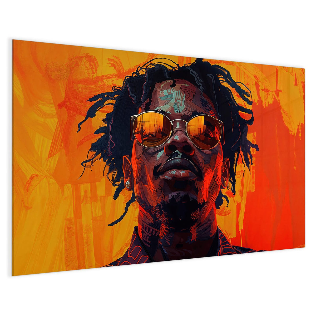 4 mm Glas statt lackiertem Blech – Magnettafel - Mann mit Sonnenbrille