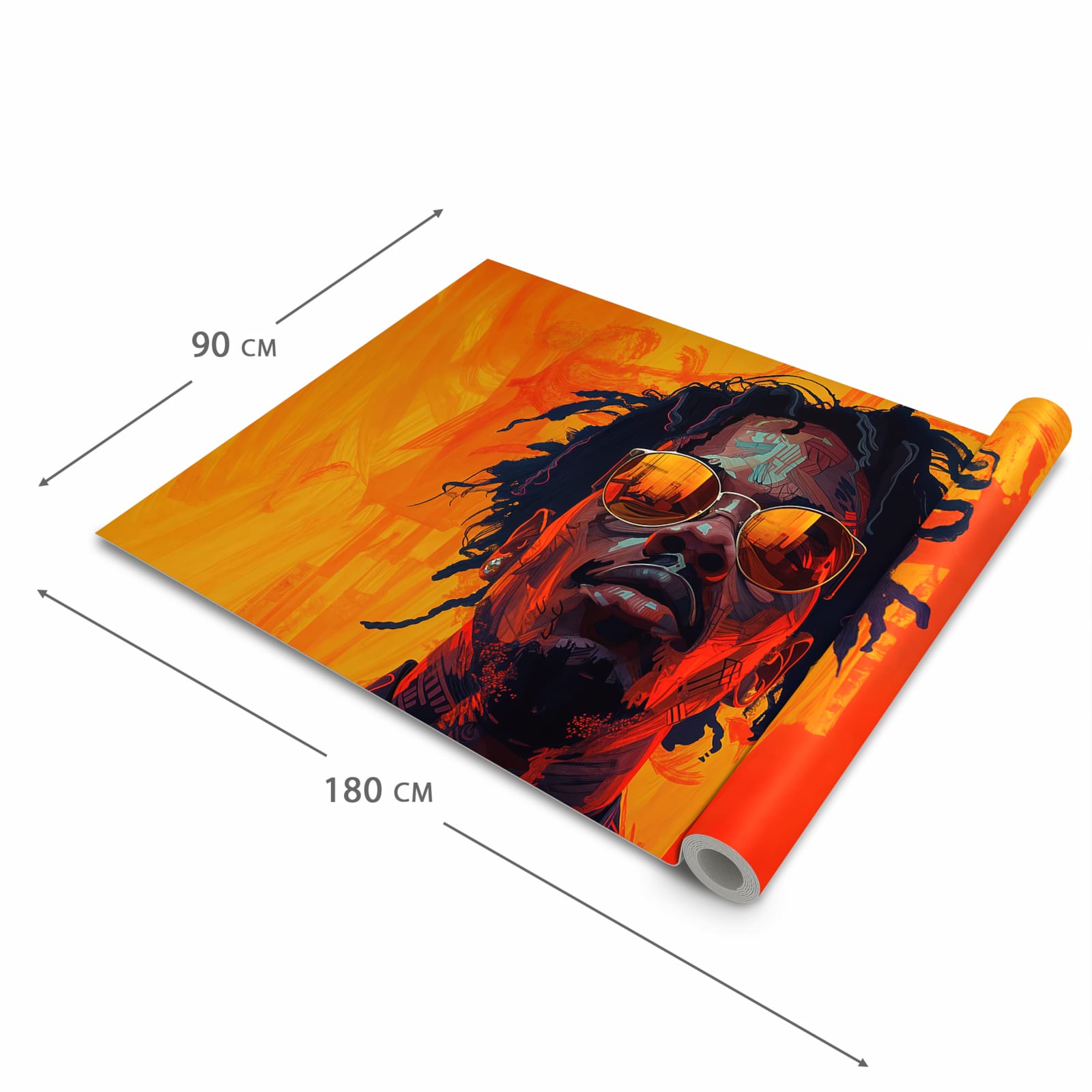 Fleckenresistenter waschbarer Küchenteppich mit Motiv Künstlerischer Look in der Grösse 60x300 cm