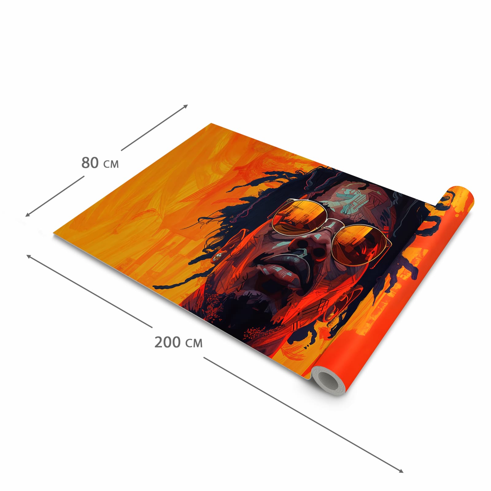 Abriebfester Küchenteppich mit Motiv Künstlerischer Look in der Grösse 60x300 cm, waschbar