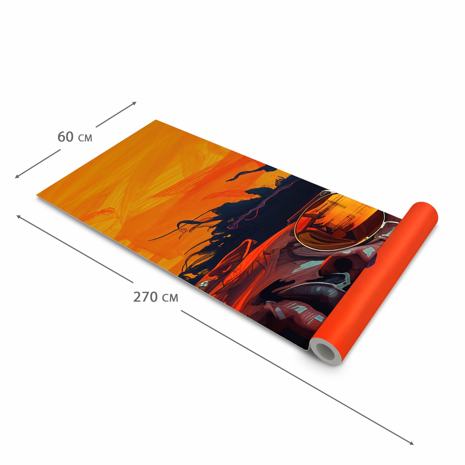 Küchenteppich mit Motiv Künstlerischer Look in der Größe 60x300 cm für sicheres Aufbewahren