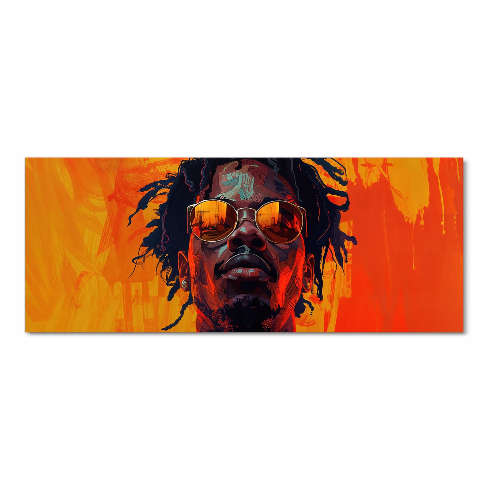 Wasserabweisender Küchenteppich mit Motiv Künstlerischer Look in Frontansicht