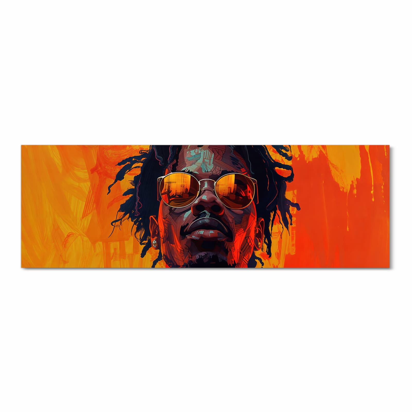 Fleckenresistenter rutschfester Küchenteppich mit Motiv Künstlerischer Look in Frontansicht