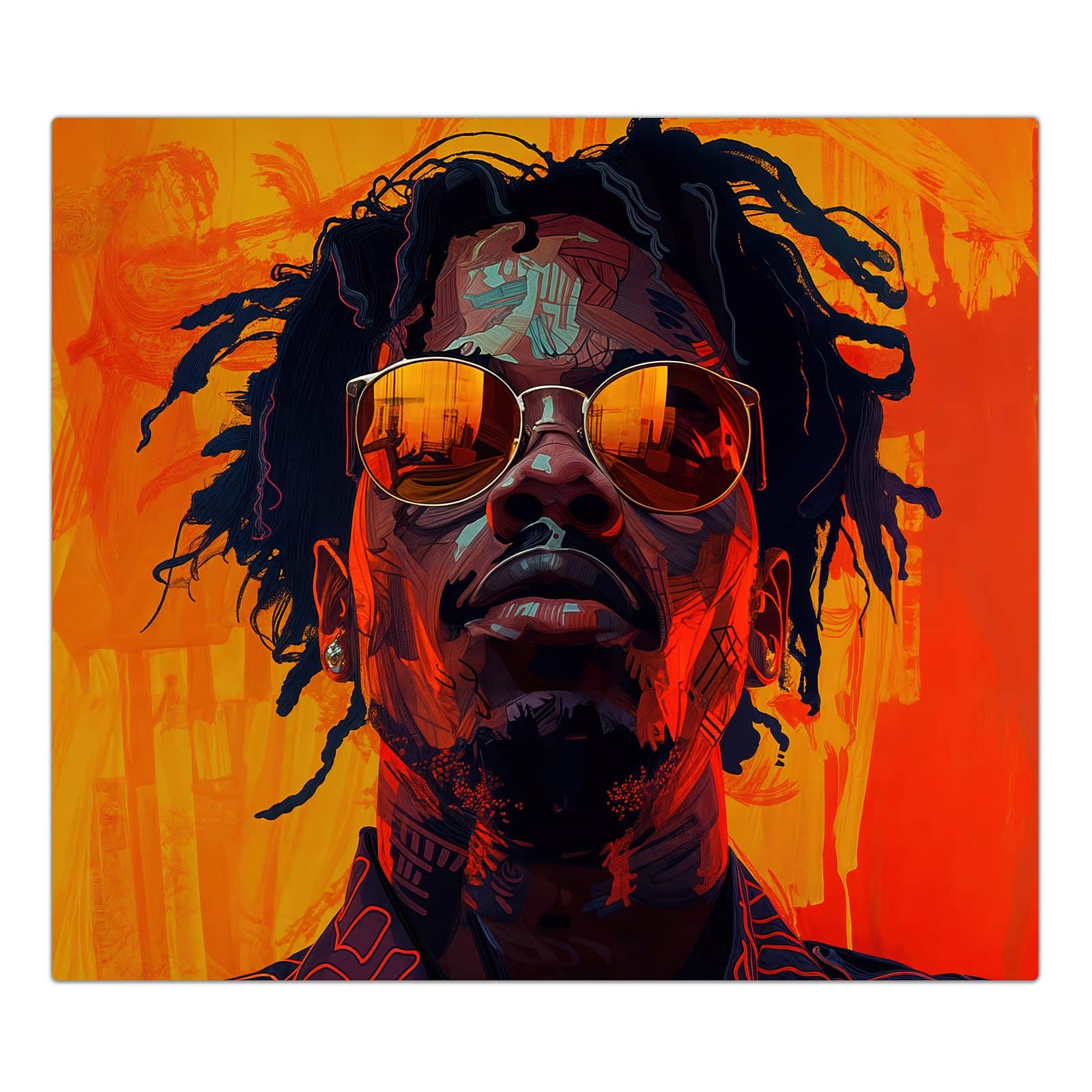 1-teilige Herdabdeckplatte mit Künstlerischer Look-Motiv in der Frontansicht #grösse_1-Teilig (60x52cm)