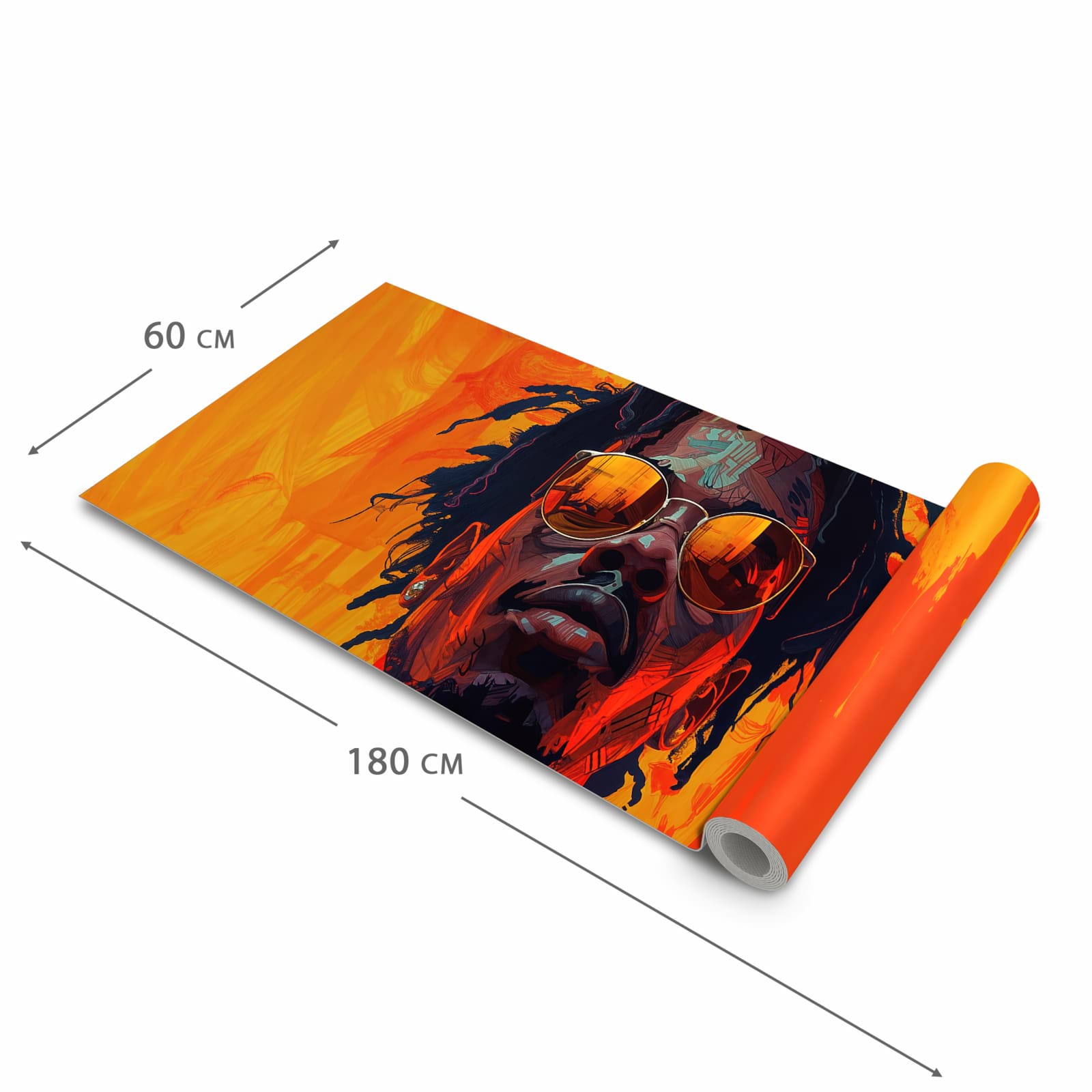 Farbbeständiger Küchenteppich mit Motiv Künstlerischer Look in der Grösse 60x300 cm