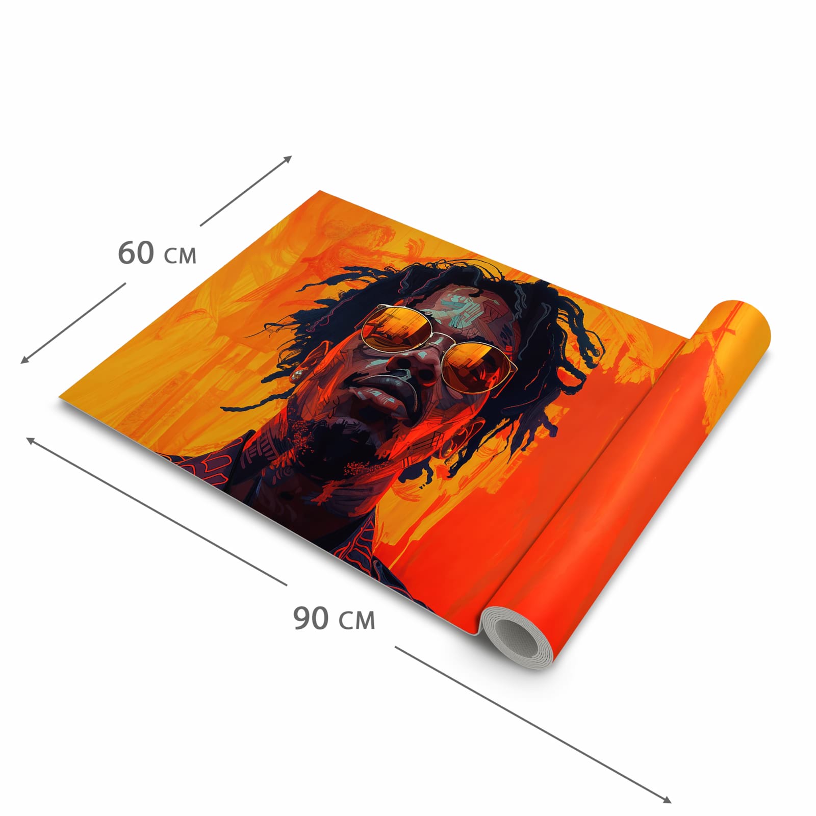 Geräuschdämpfender Küchenteppich mit Motiv Künstlerischer Look in der Grösse 60x300 cm