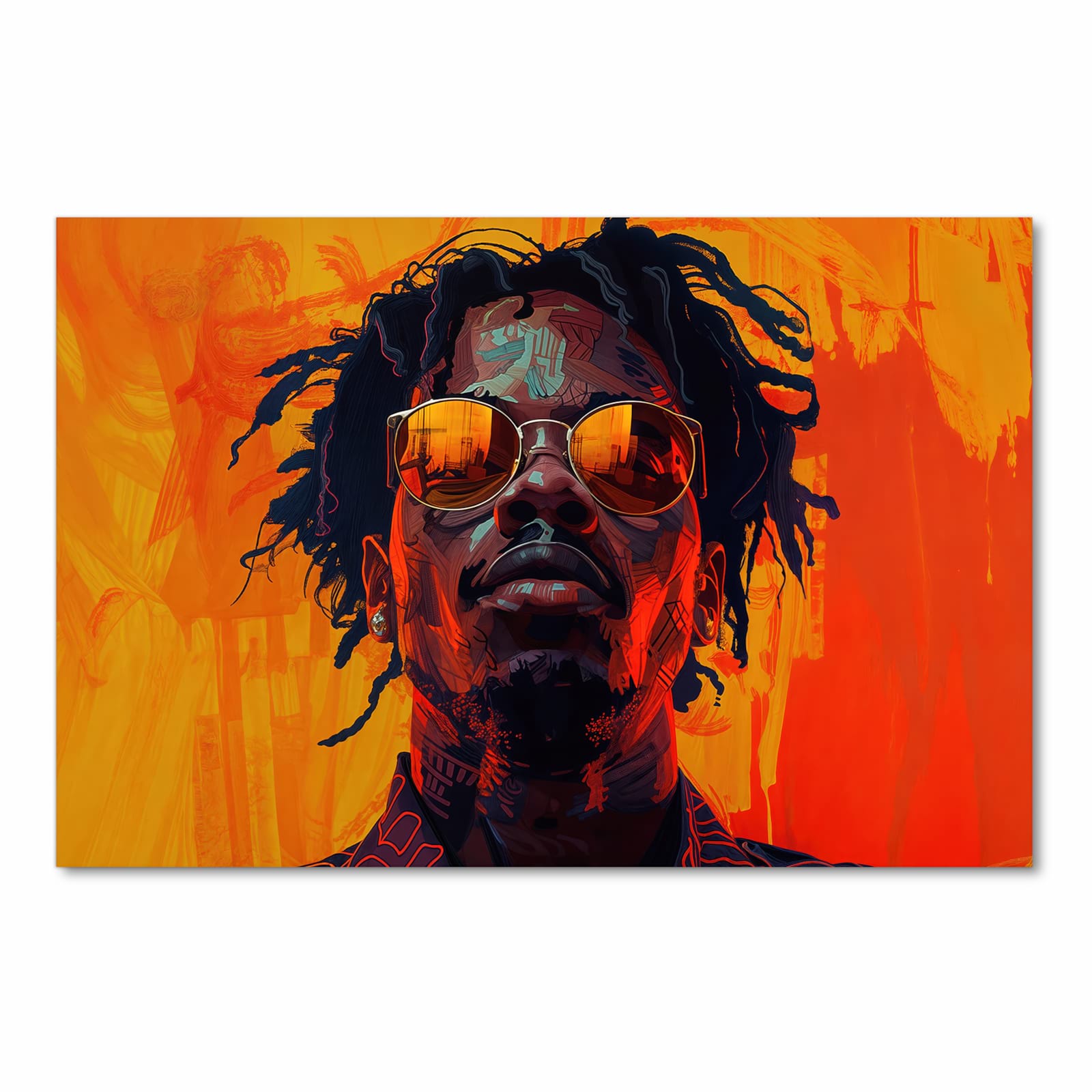 Flacher großer Küchenteppich mit Motiv Künstlerischer Look in Frontansicht