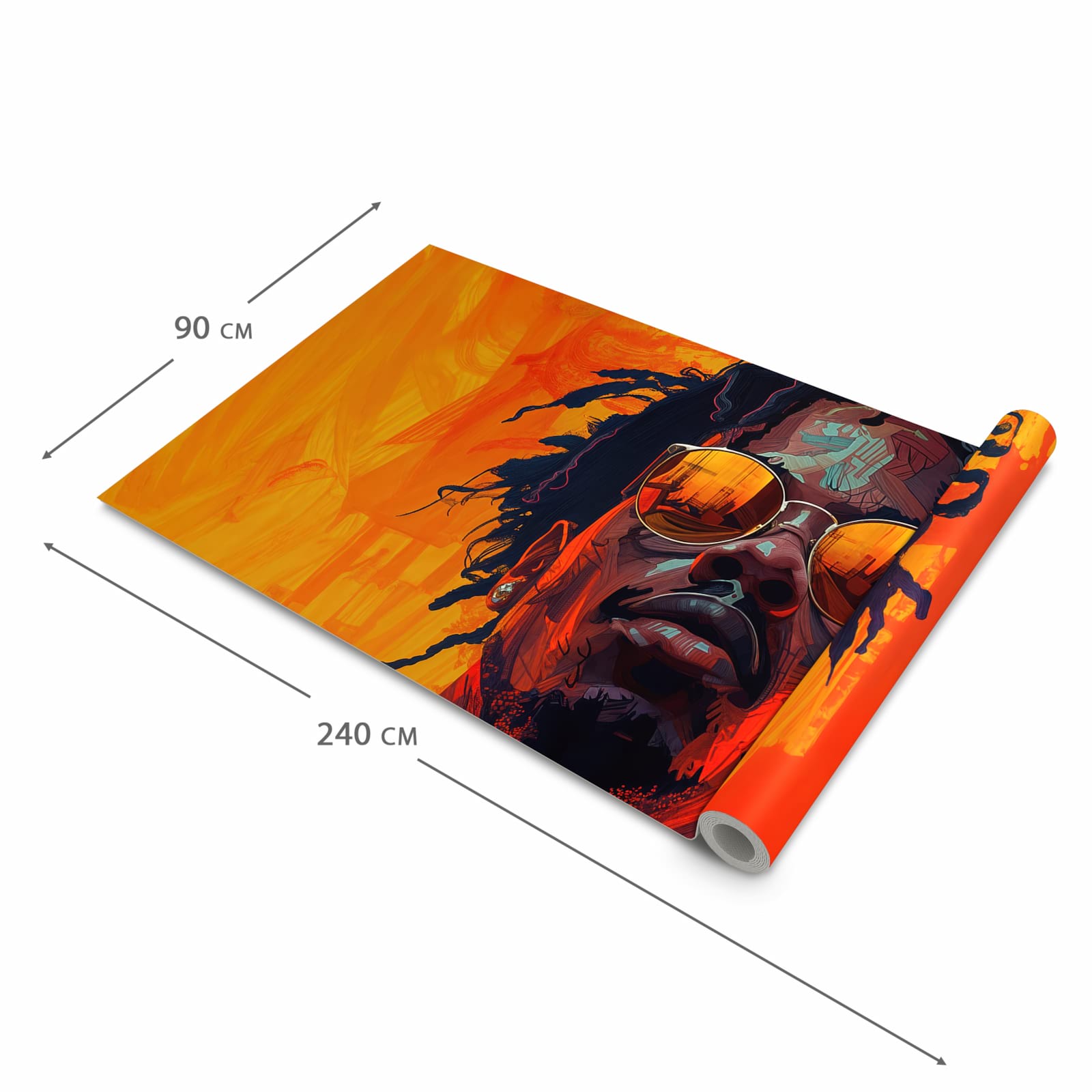 Schmutzabweisender Küchenteppich mit Motiv Künstlerischer Look in der Größe 60x300 cm