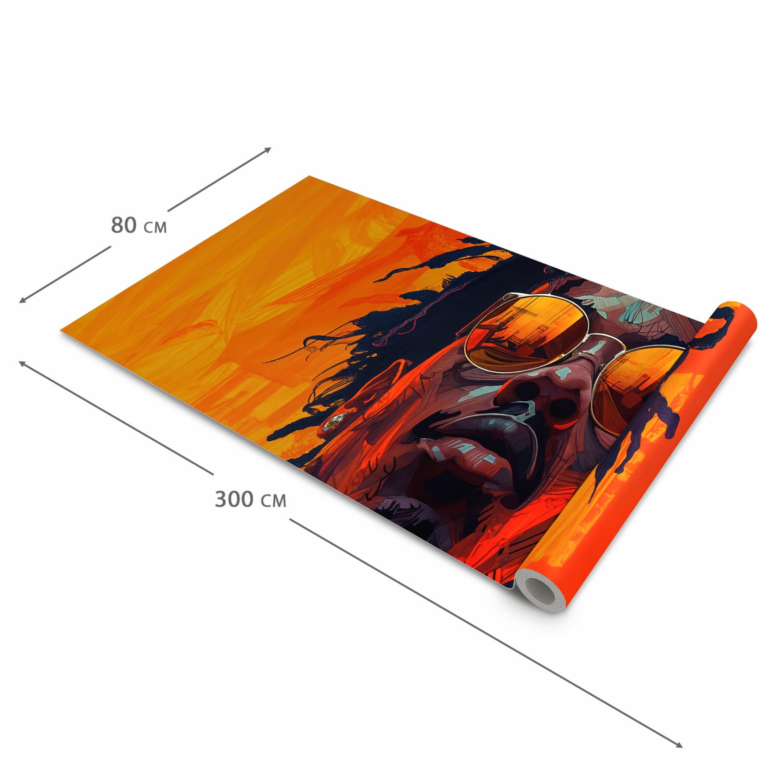 Wasserabweisender rutschfester Küchenteppich mit Motiv Künstlerischer Look in der Grösse 60x300 cm