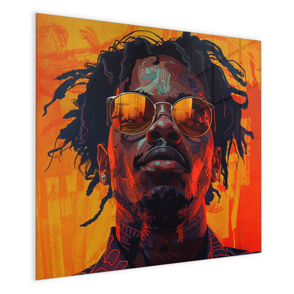 Magnettafel mit dem Motiv Mann mit Sonnenbrille