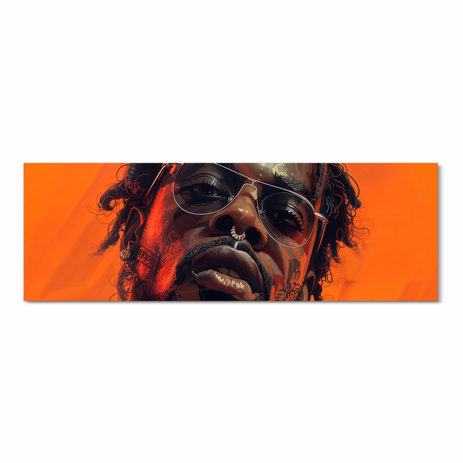 Dünner Küchenteppich mit Motiv Stilvolle Brillengesicht in Frontansicht für Ordnung & Übersicht