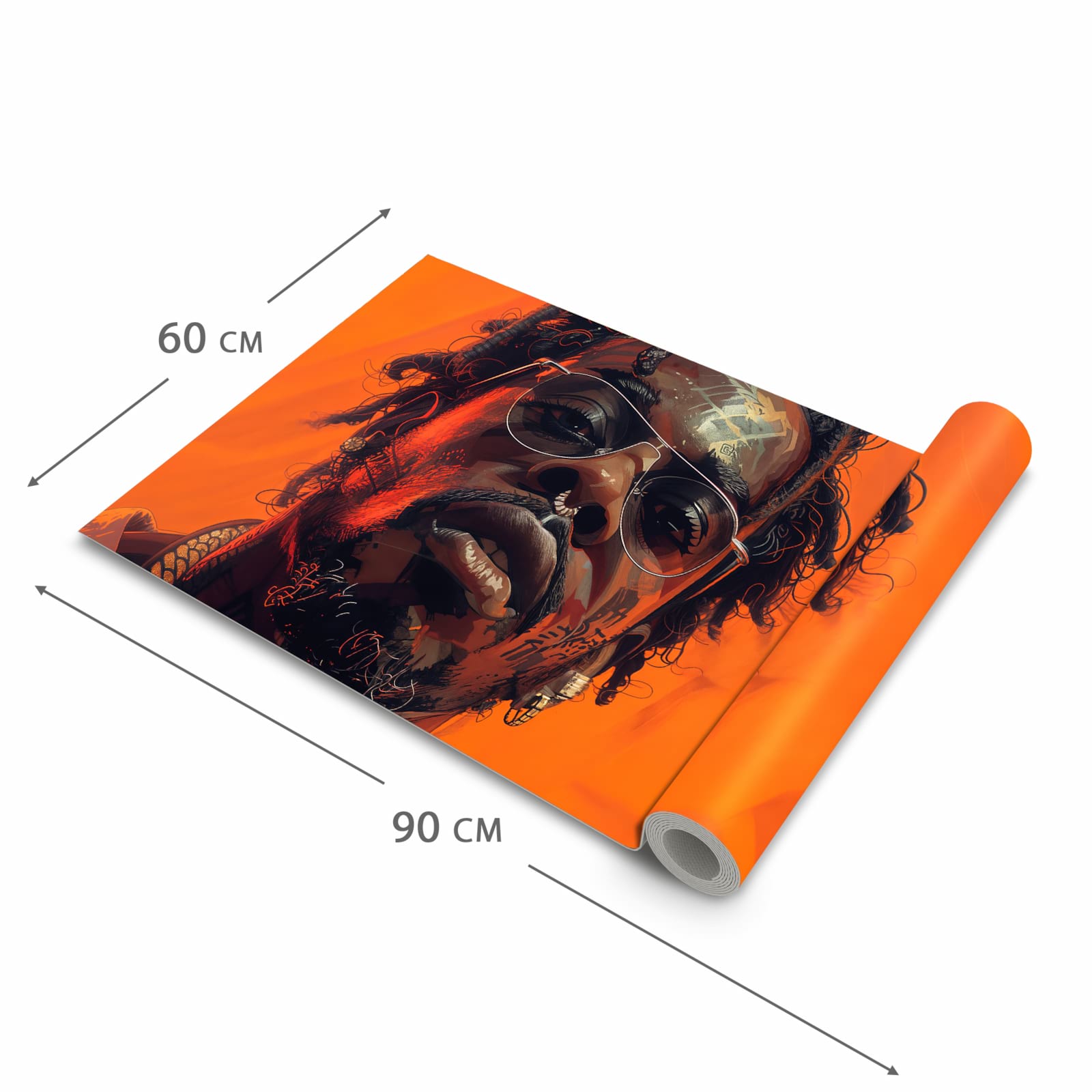 Hygienischer rutschfester Läufer mit Motiv Stilvolle Brillengesicht in der Grösse 60x270 cm